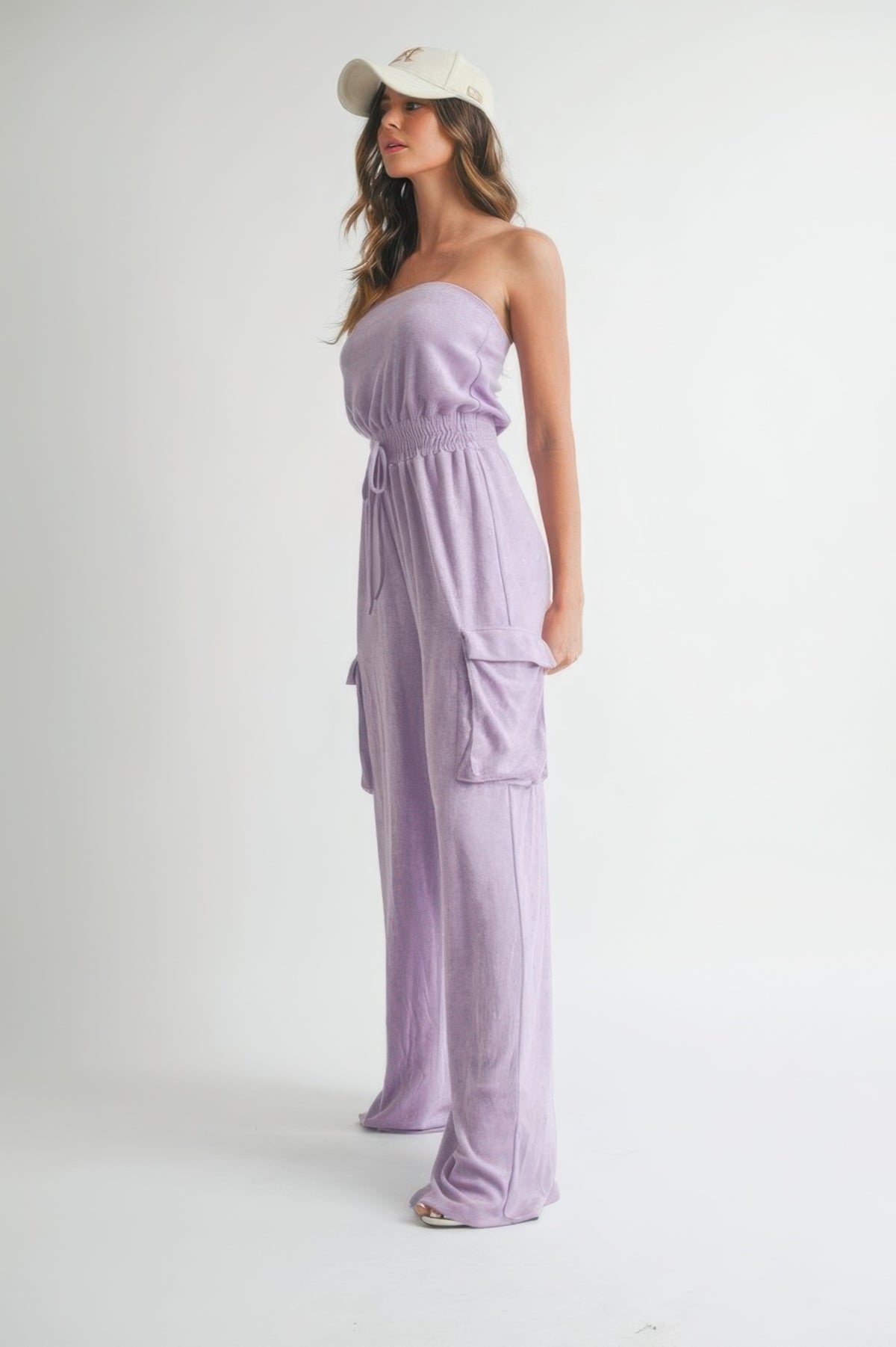Tube Top  Jumpsuit Romper - Lavender