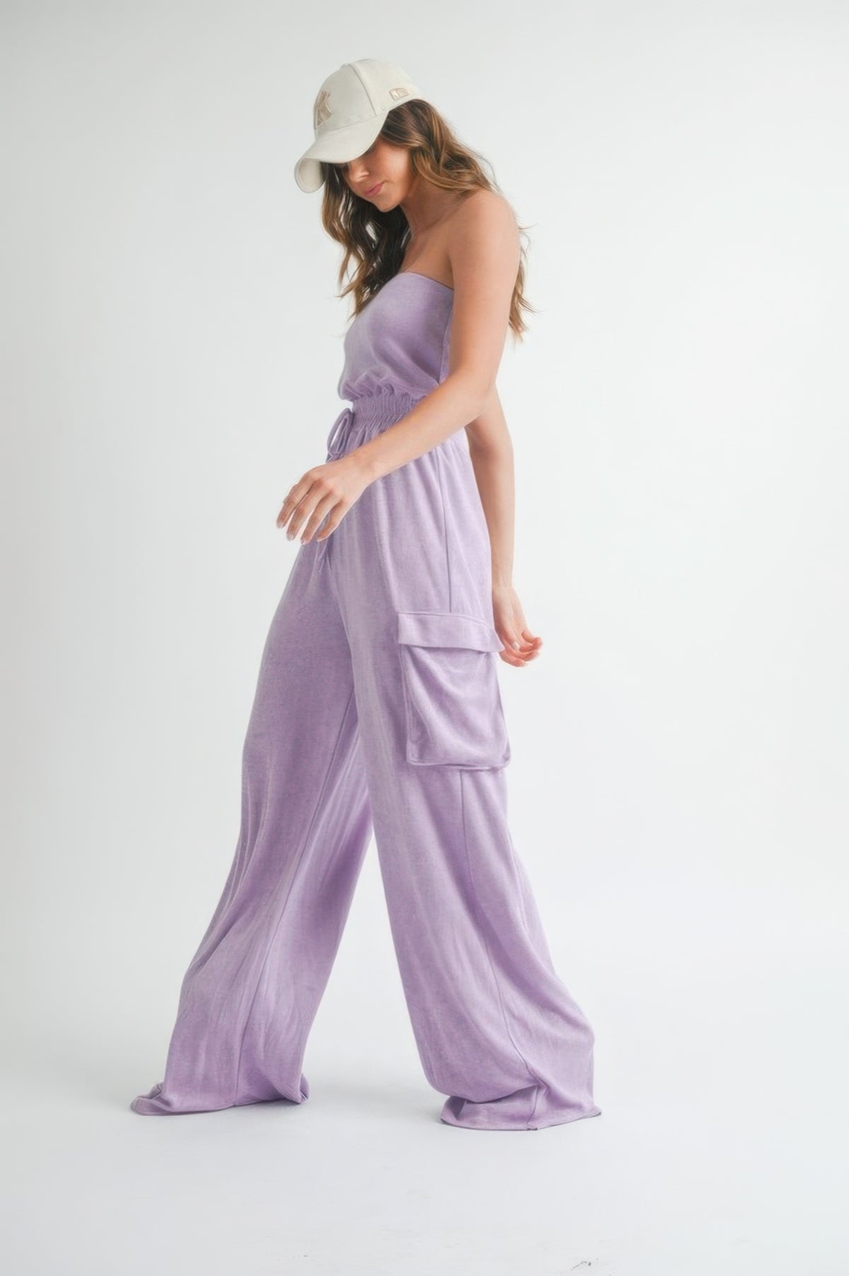 Tube Top  Jumpsuit Romper - Lavender
