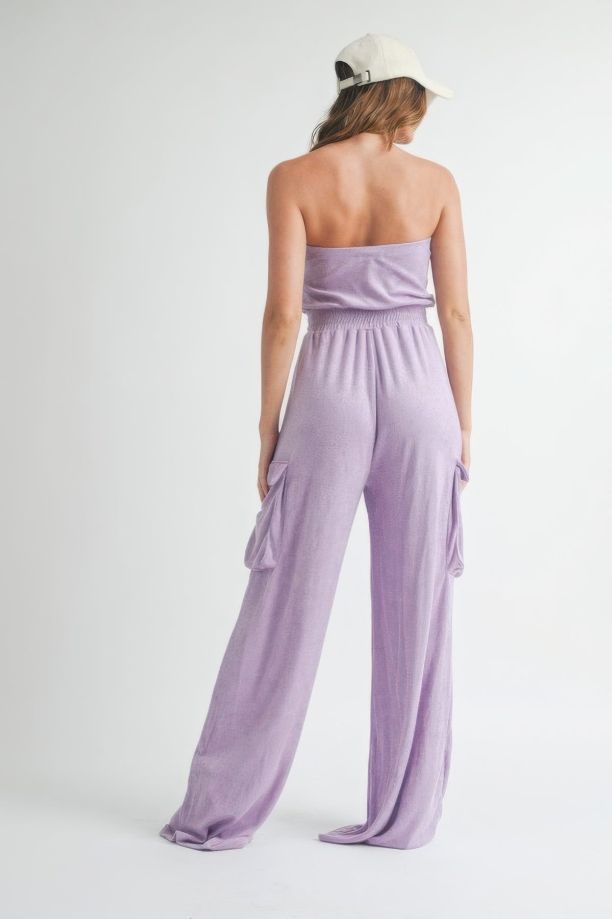 Tube Top  Jumpsuit Romper - Lavender