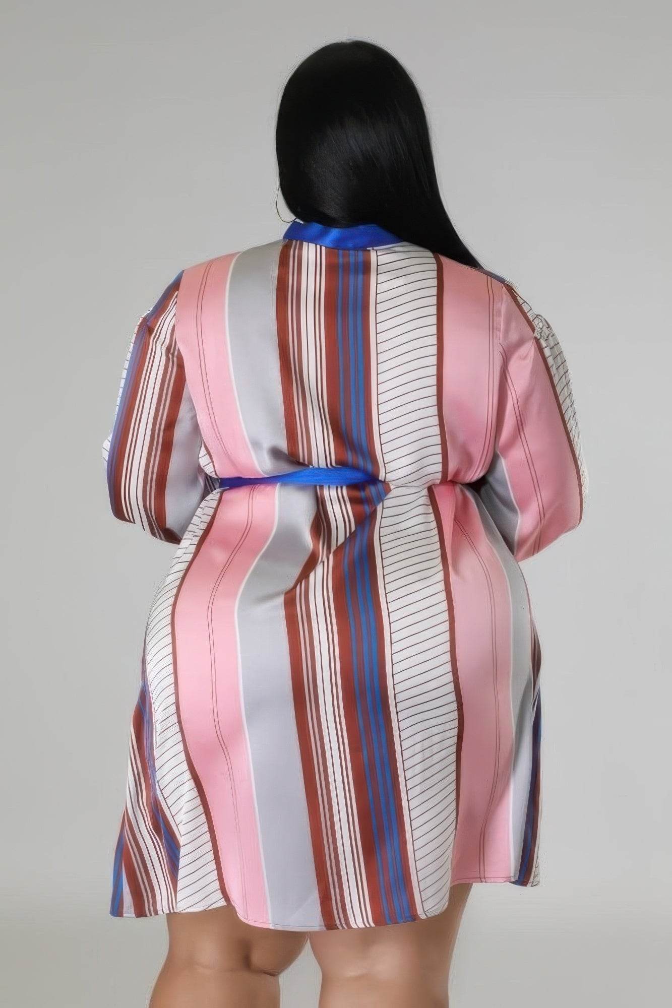 Long Sleeves Non-stretch Dress - DaTrendStore.Com