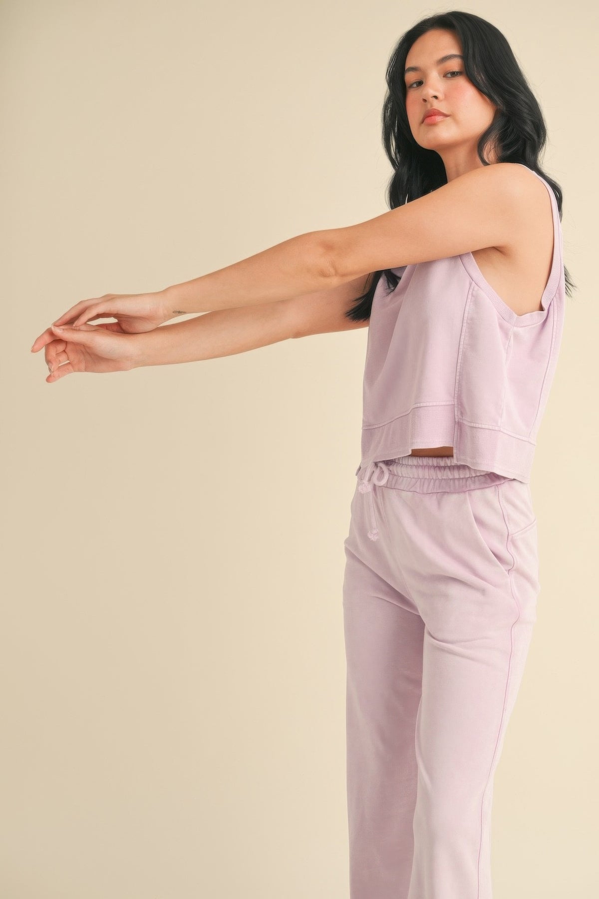Mineral Wash Sleeveless Top - Lavender