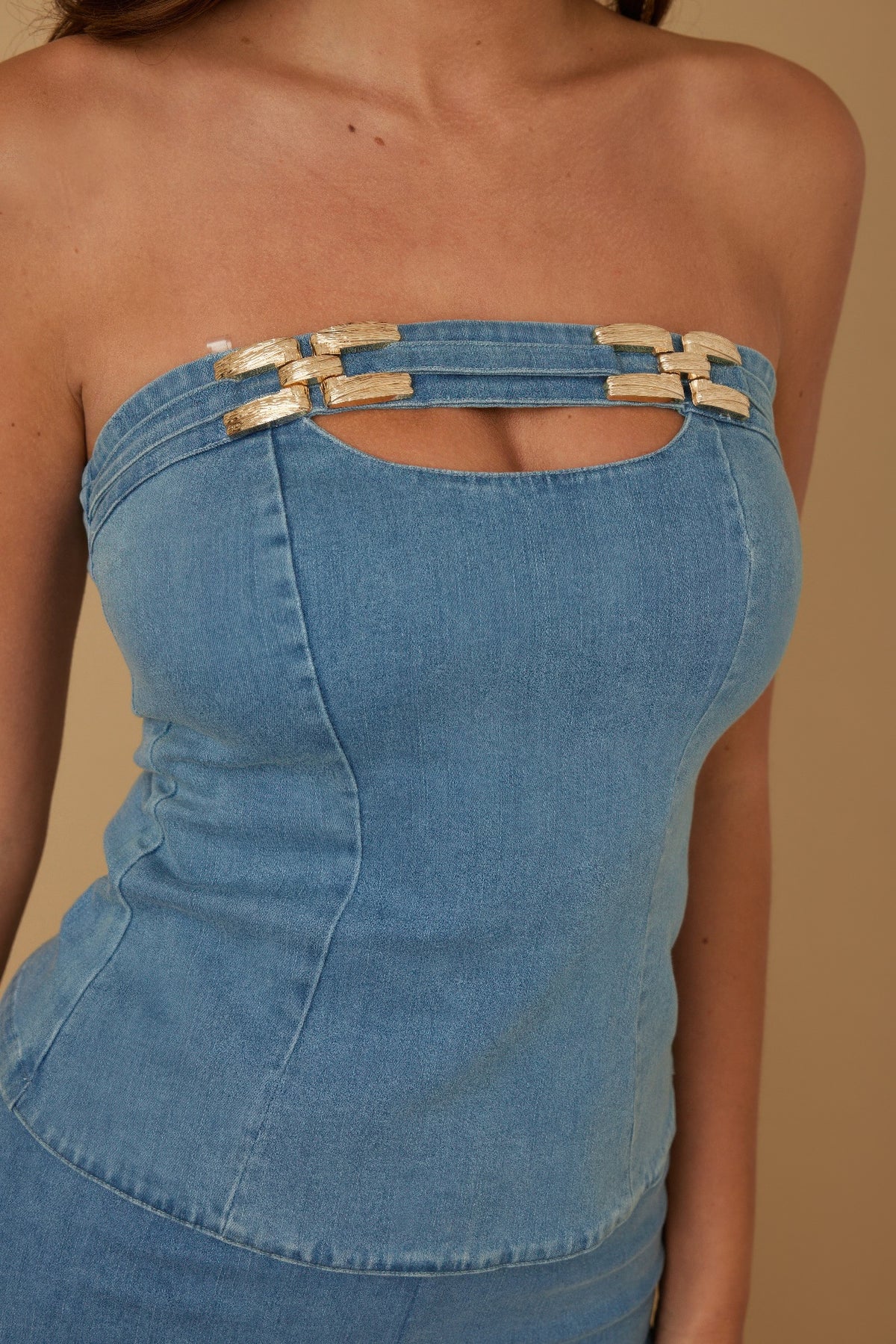 Casual Striped Suit Sets - Denim