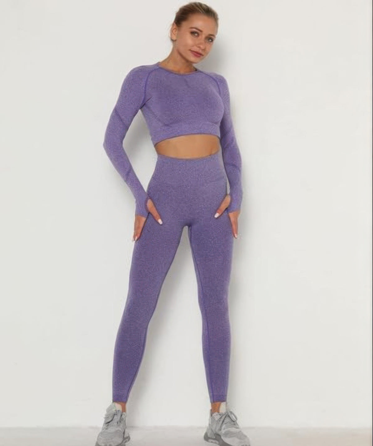 Seamless Top Leggings Set - Purple