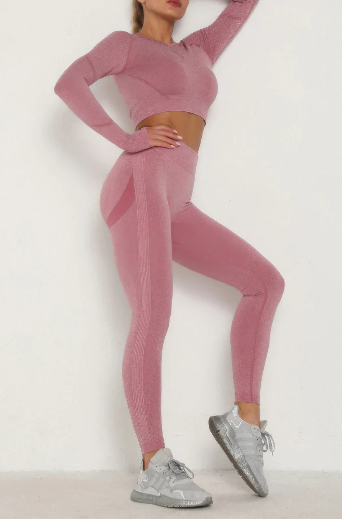 Seamless Top Leggings Set - Berry