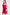 Magenta Plus Size Cowl Neck Ruch Ruffle Dress