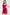 Magenta Plus Size Cowl Neck Ruch Ruffle Dress
