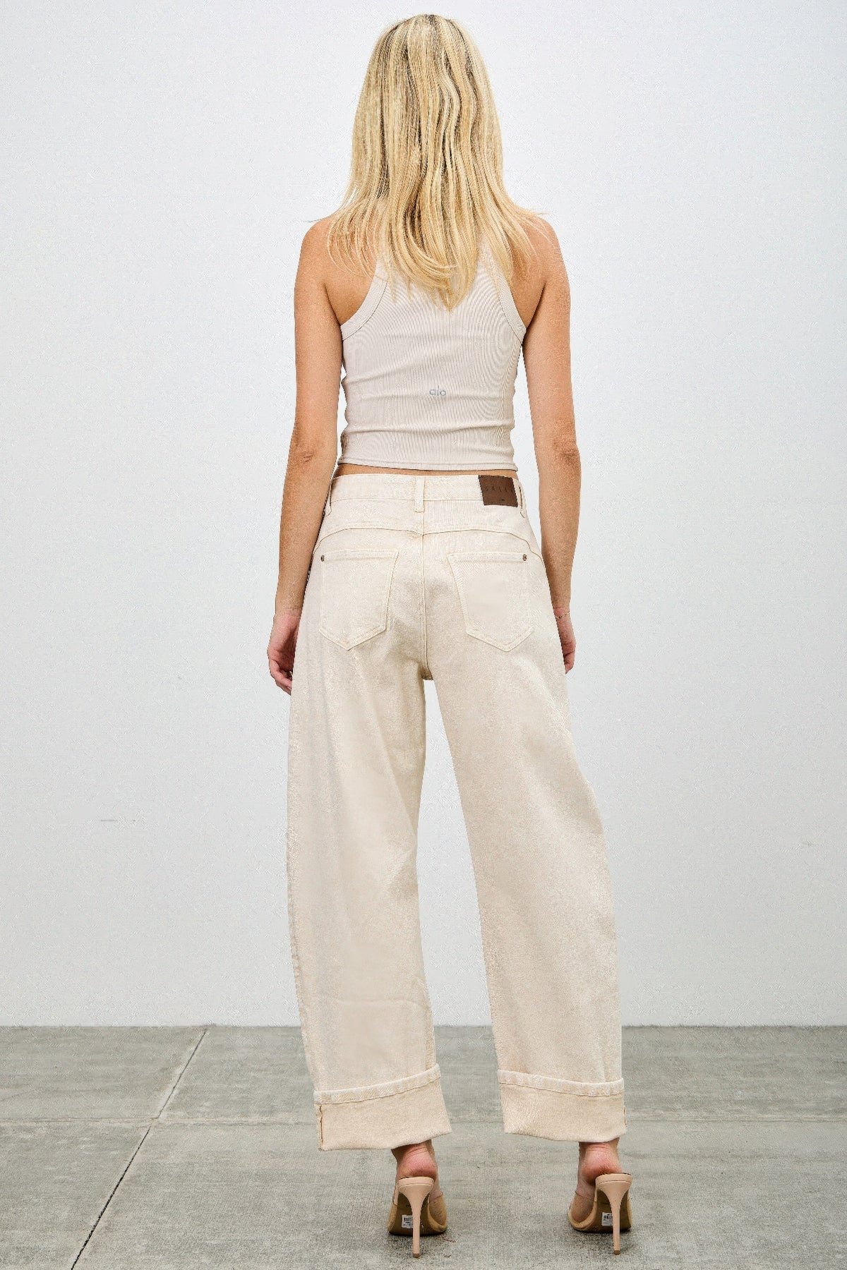 Light Beige High Rise Colored Western Barrel