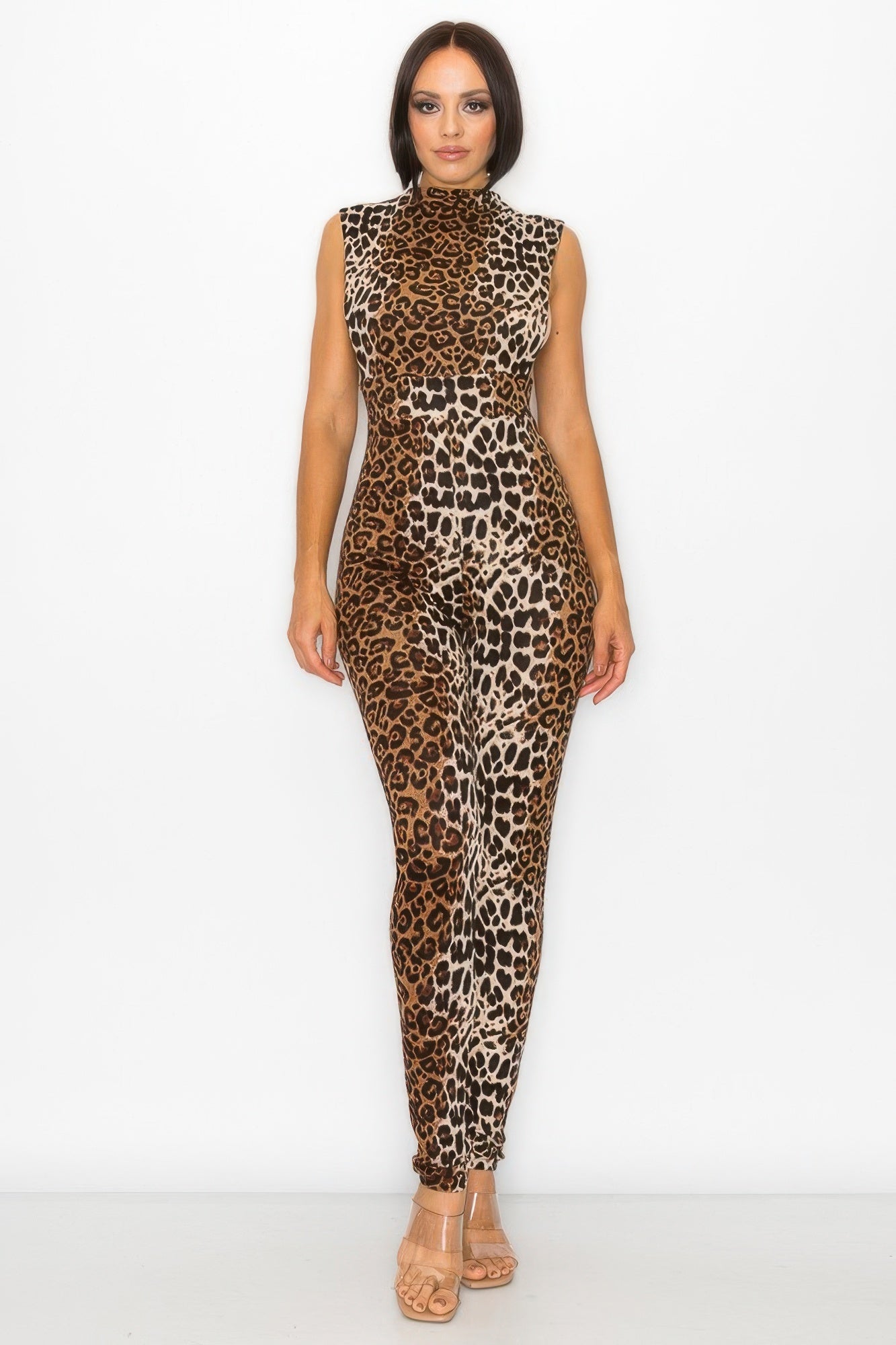 Animal-Print Jumpsuit with Open-Side Details