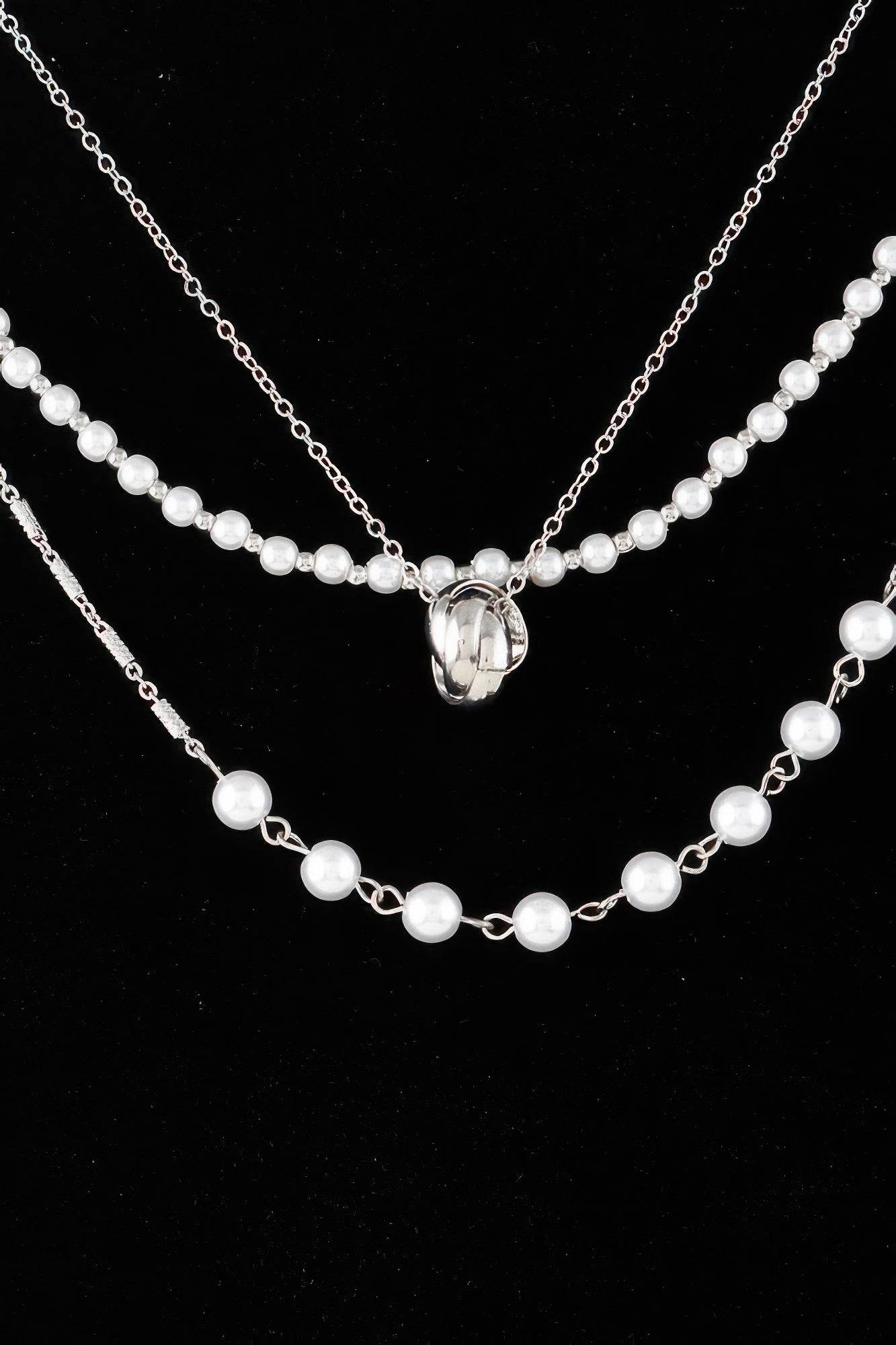 Triple Ring Beaded Necklace - DaTrendStore.Com
