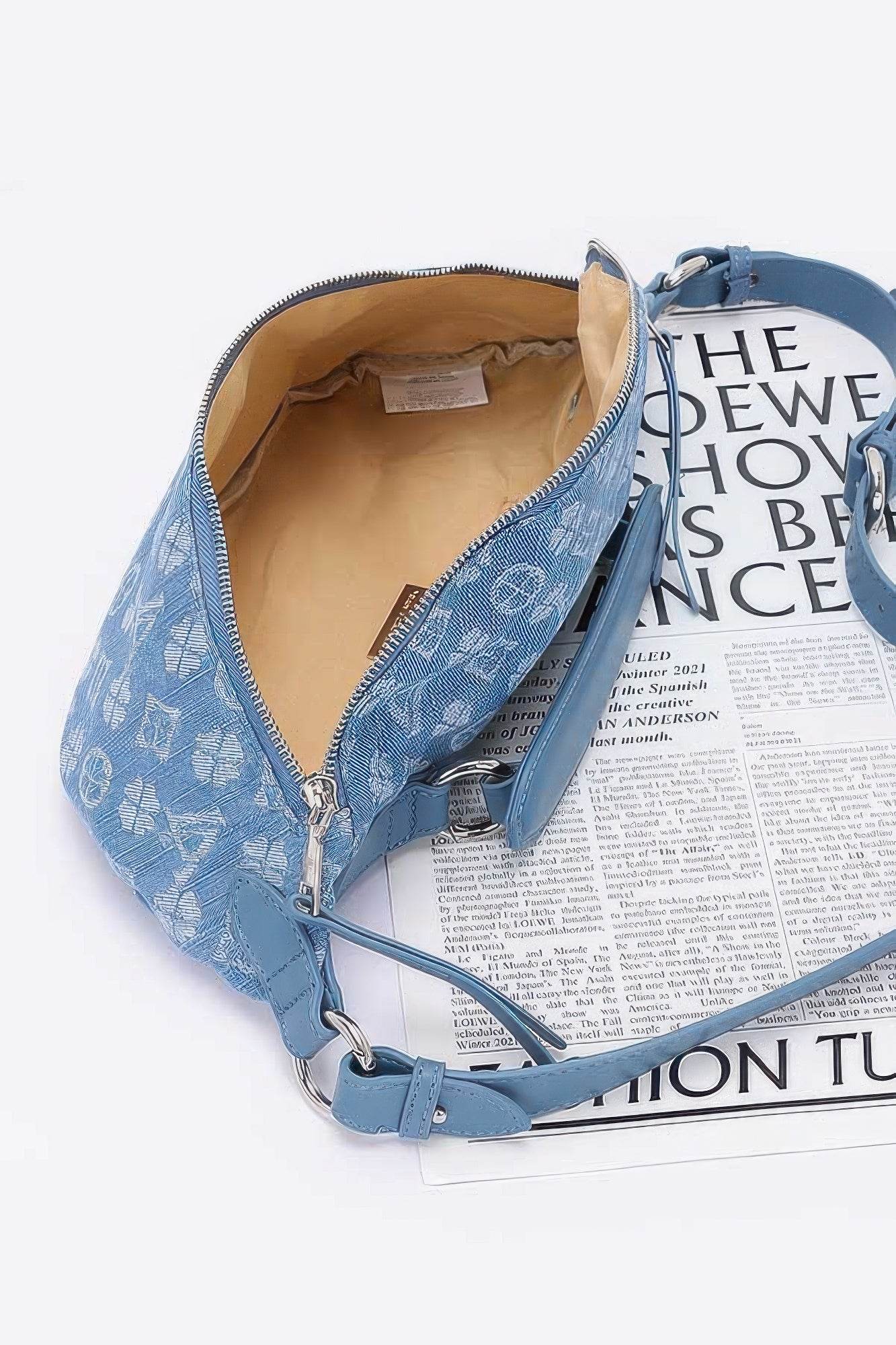 Embossed Denim Crossbody Bag - DaTrendStore.Com