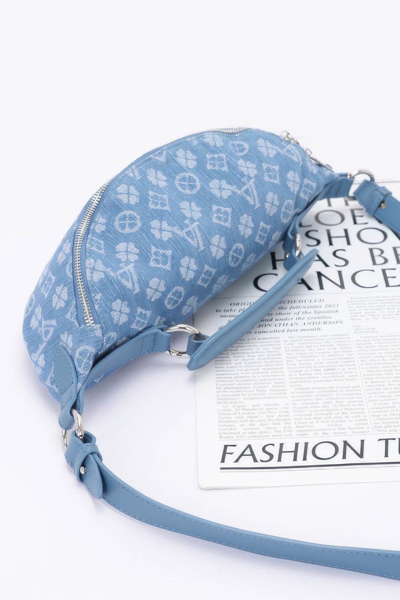 Embossed Denim Crossbody Bag - DaTrendStore.Com