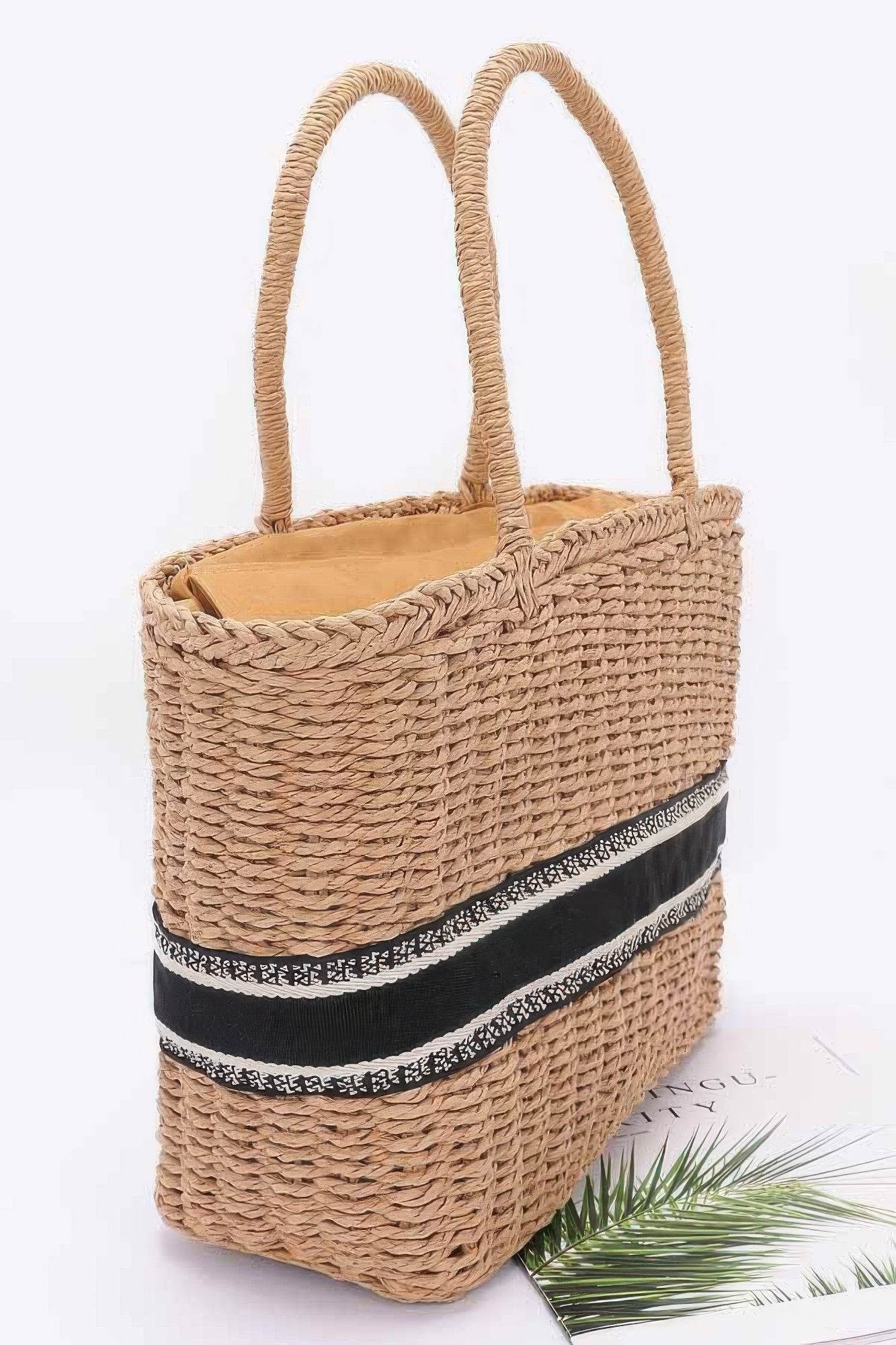 Faux Straw Tote Bag - DaTrendStore.Com