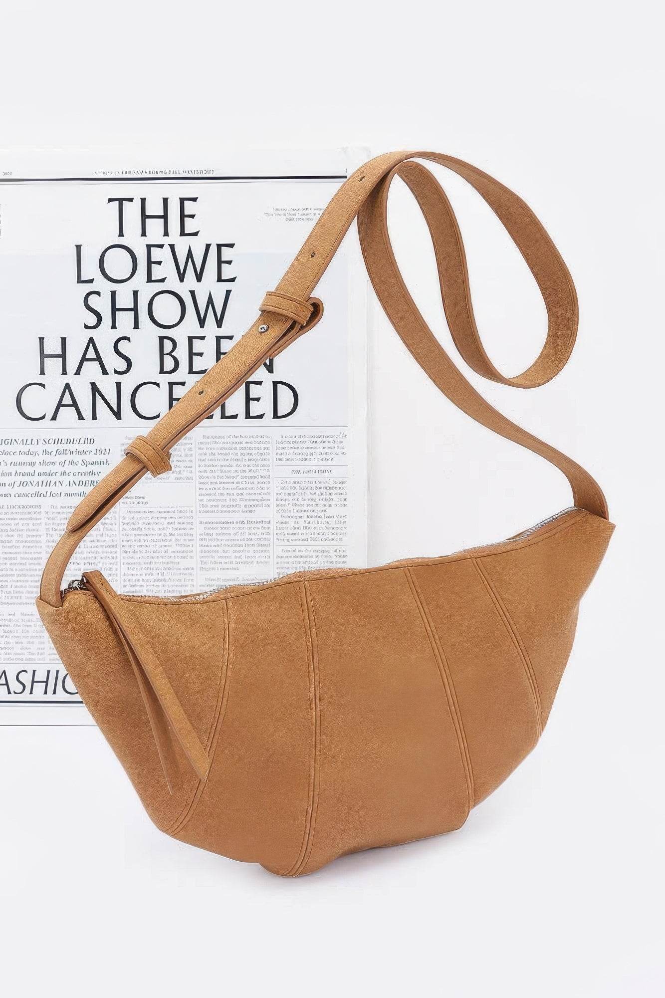 Faux Suede Croissant Bag - DaTrendStore.Com