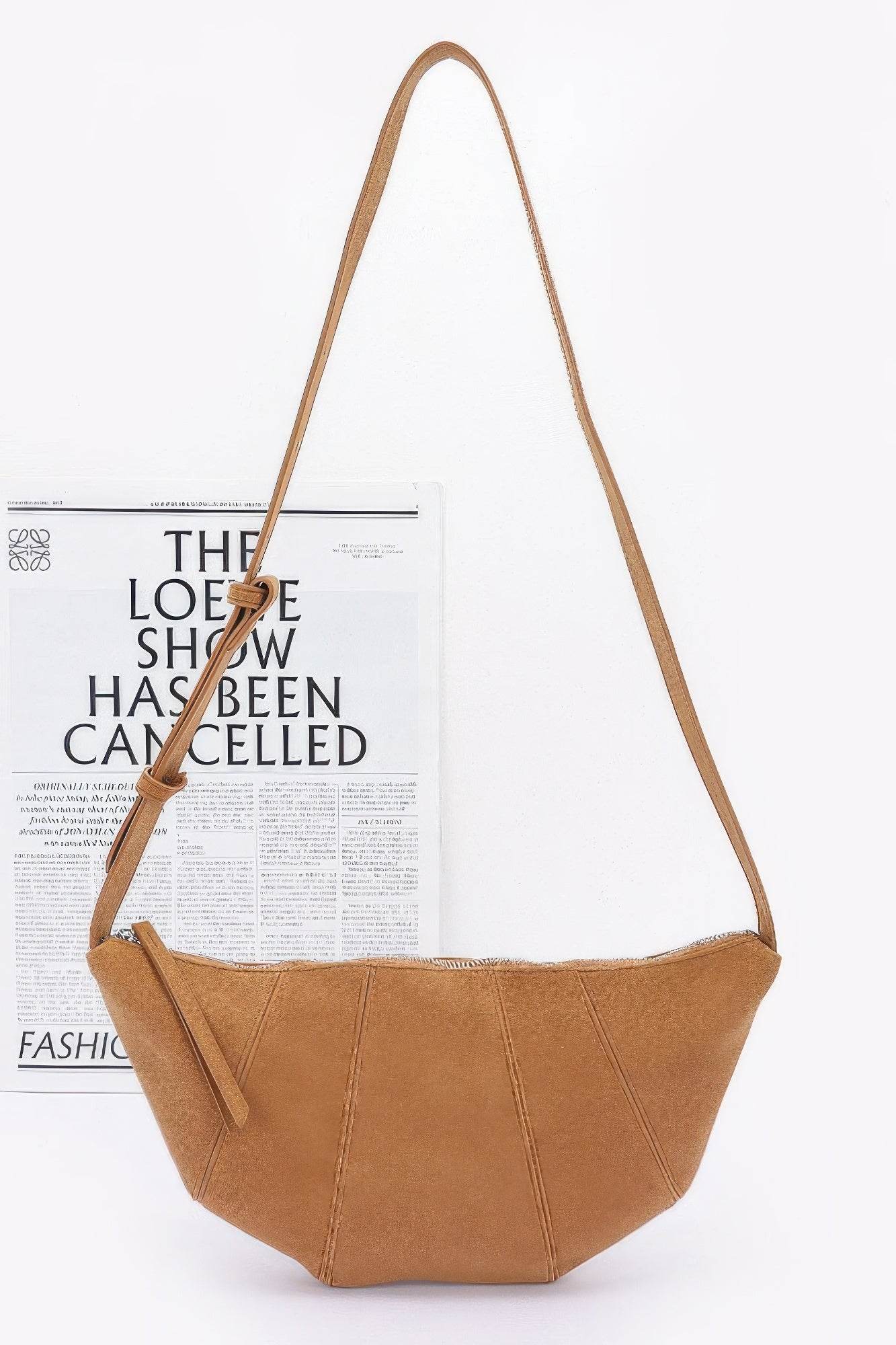 Faux Suede Croissant Bag - DaTrendStore.Com
