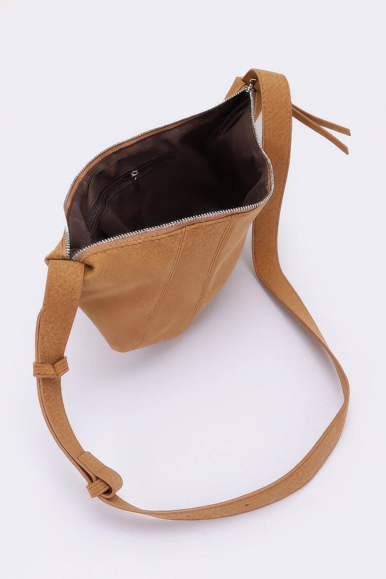 Faux Suede Croissant Bag - DaTrendStore.Com