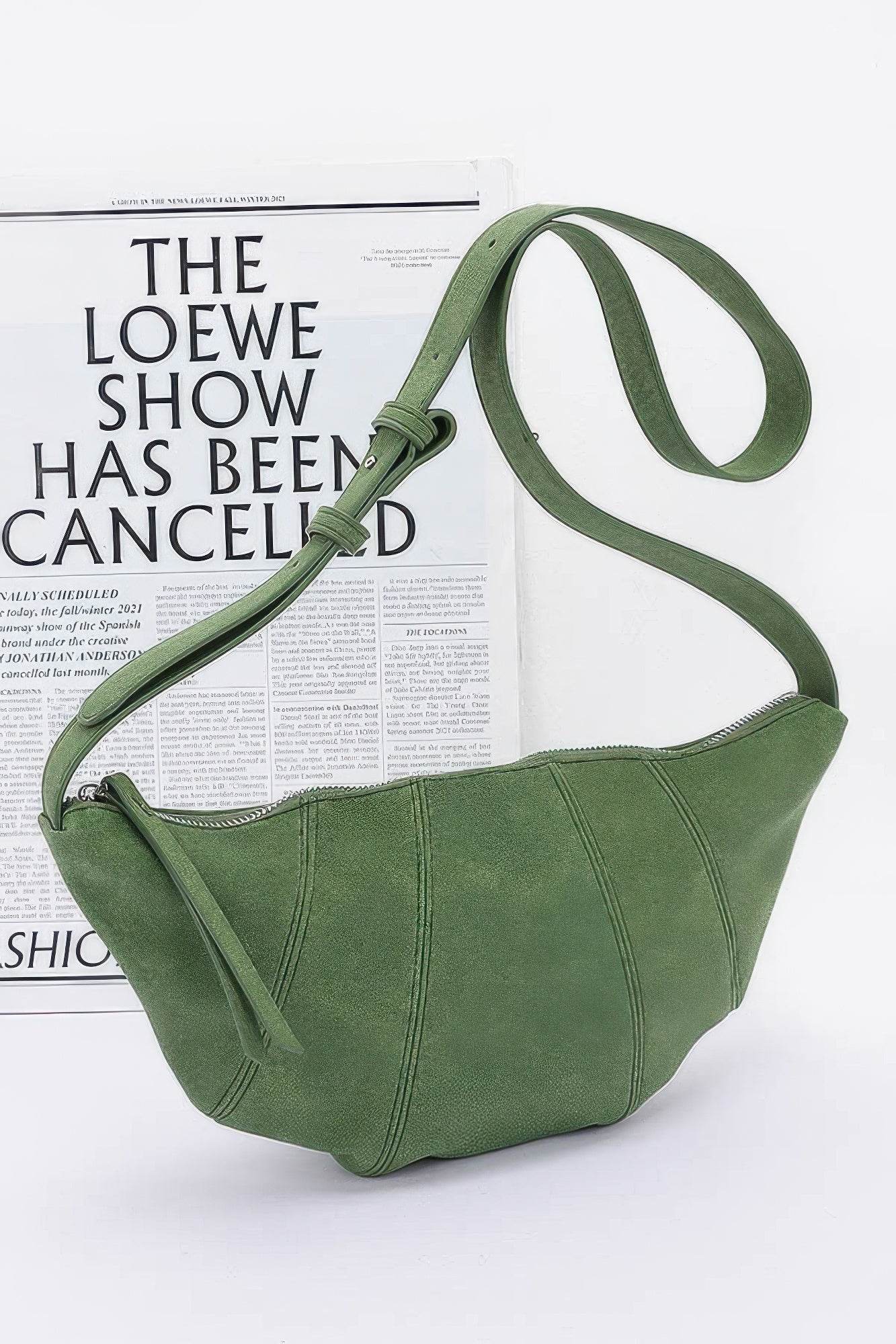 Faux Suede Croissant Bag - DaTrendStore.Com