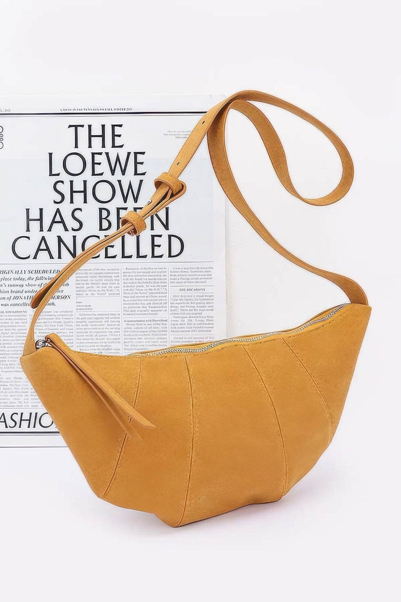 Faux Suede Croissant Bag - DaTrendStore.Com