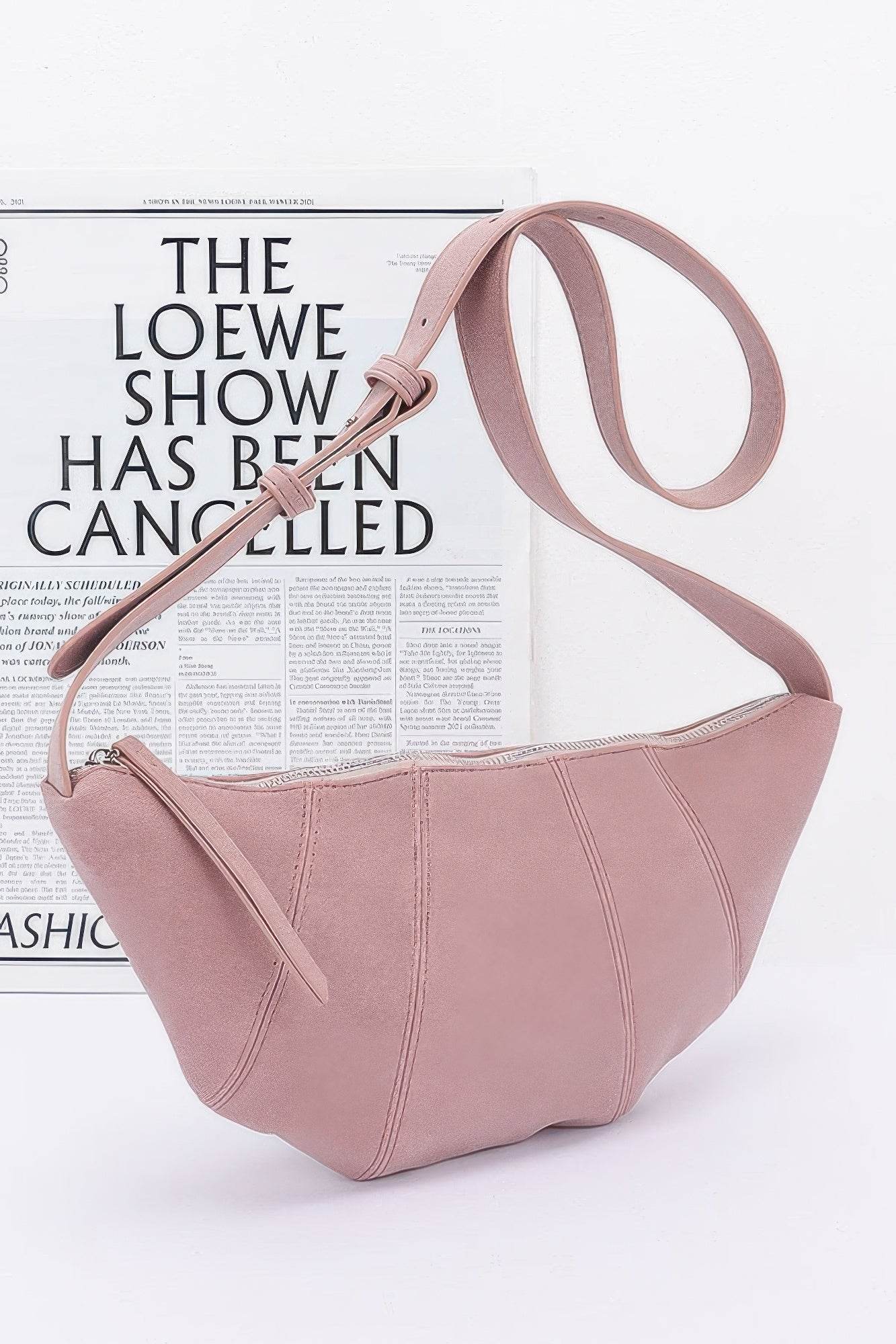 Faux Suede Croissant Bag - DaTrendStore.Com
