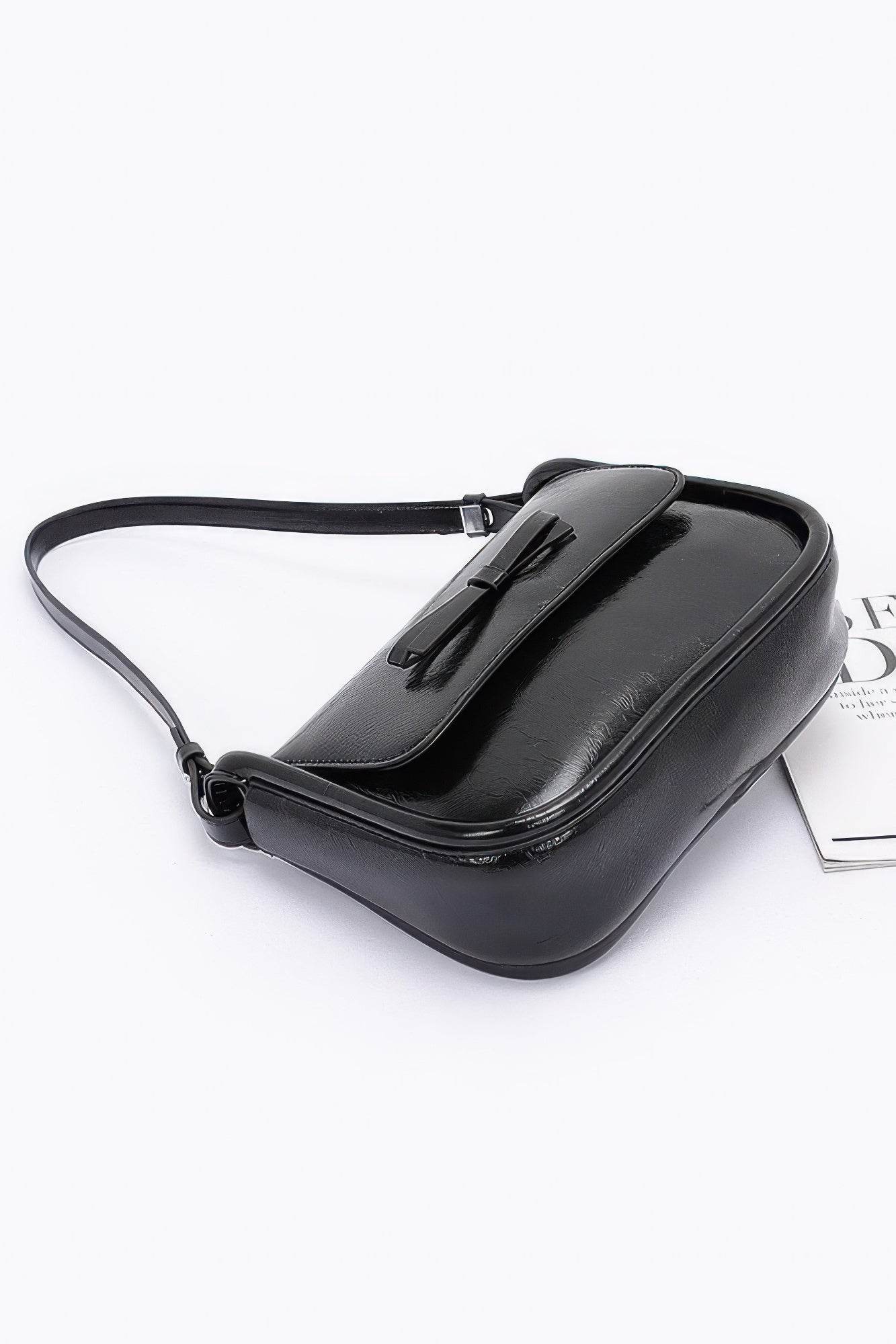 Faux Leather Bow Flap Bag - DaTrendStore.Com