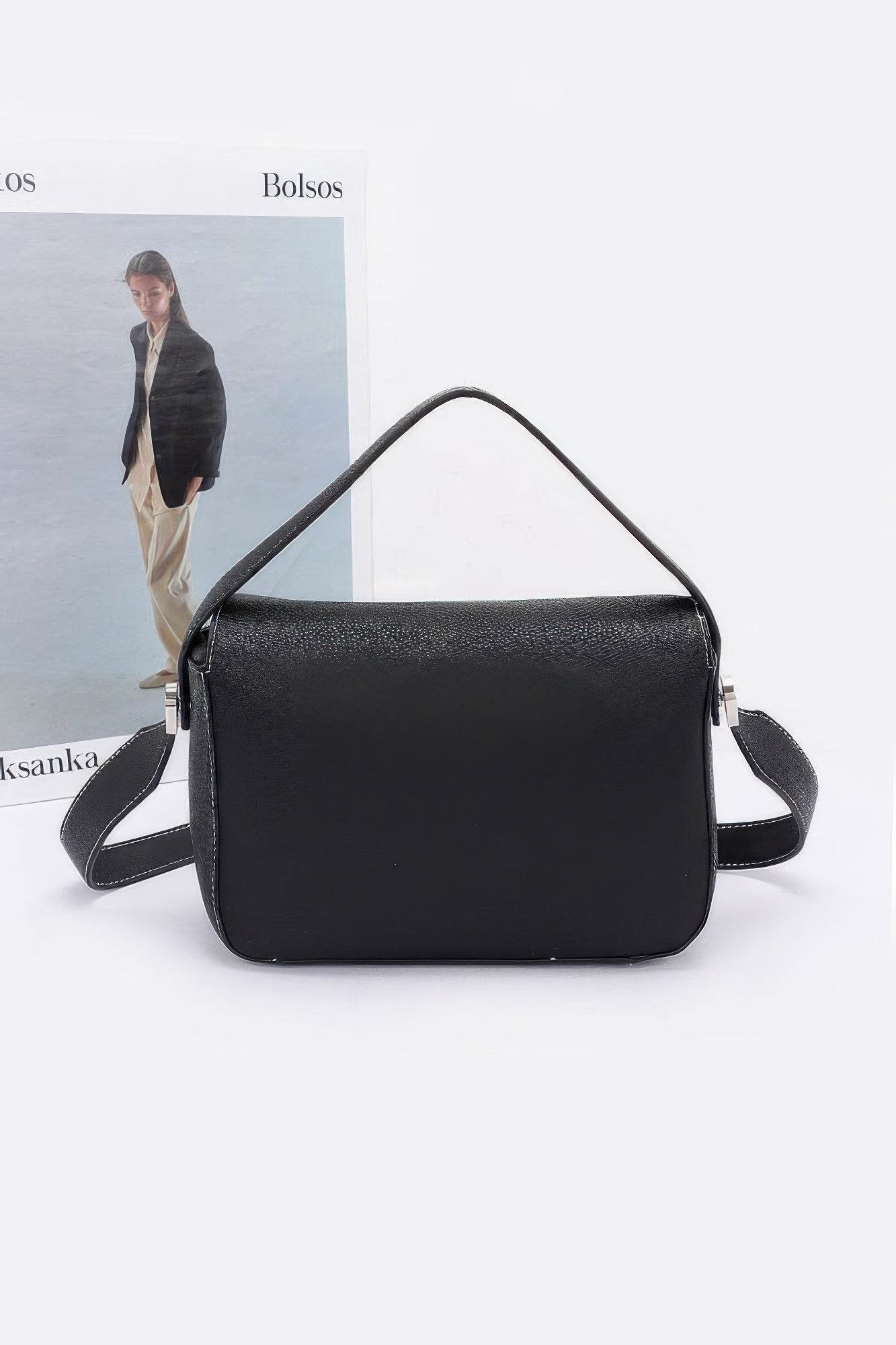 Faux Leather Crossbody Handle Bag - DaTrendStore.Com