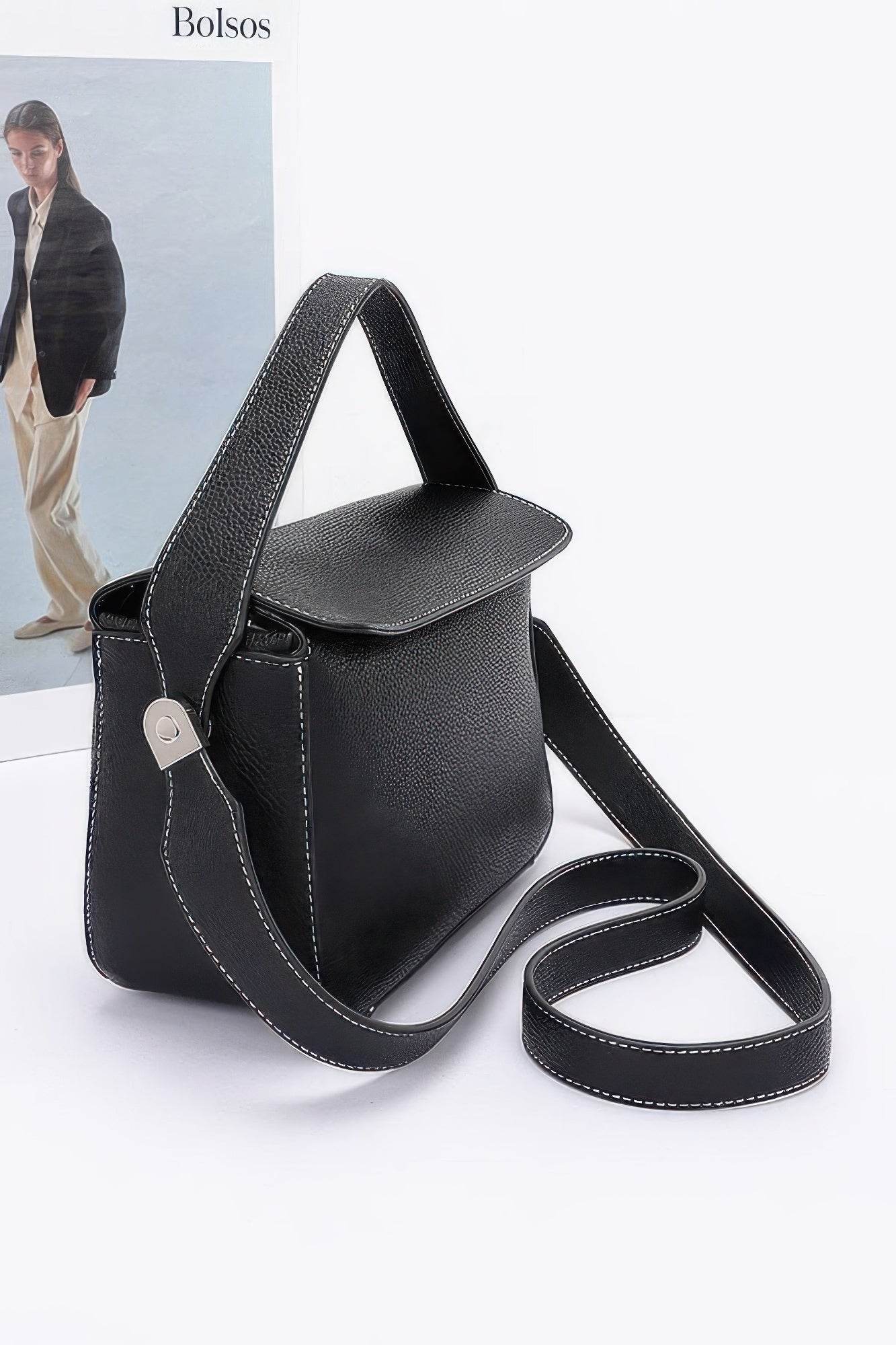 Faux Leather Crossbody Handle Bag - DaTrendStore.Com