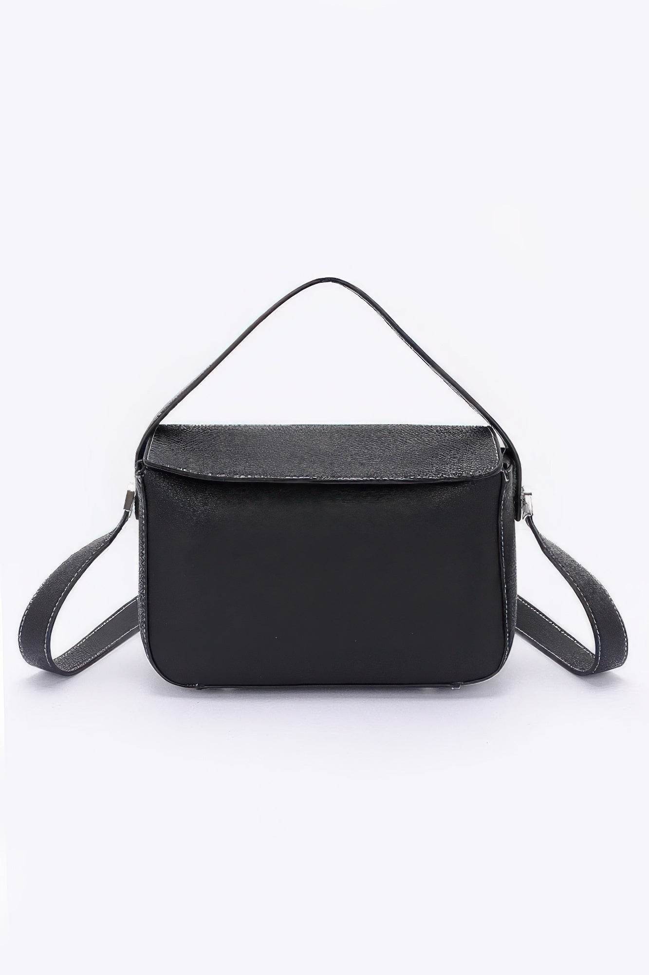 Faux Leather Crossbody Handle Bag - DaTrendStore.Com