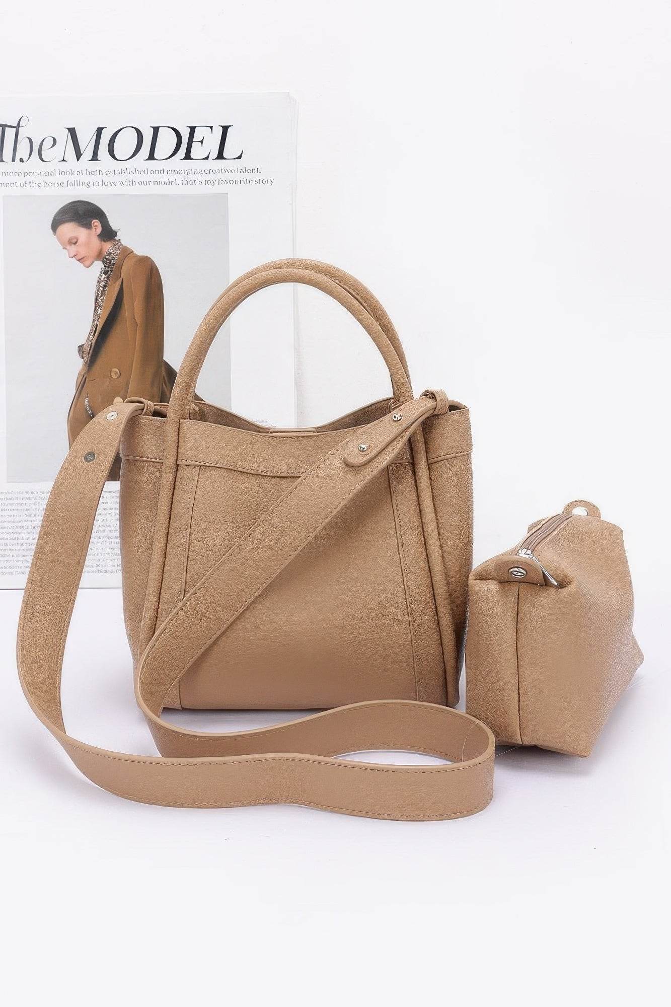 Faux Leather Crossbody Handle Bag - DaTrendStore.Com