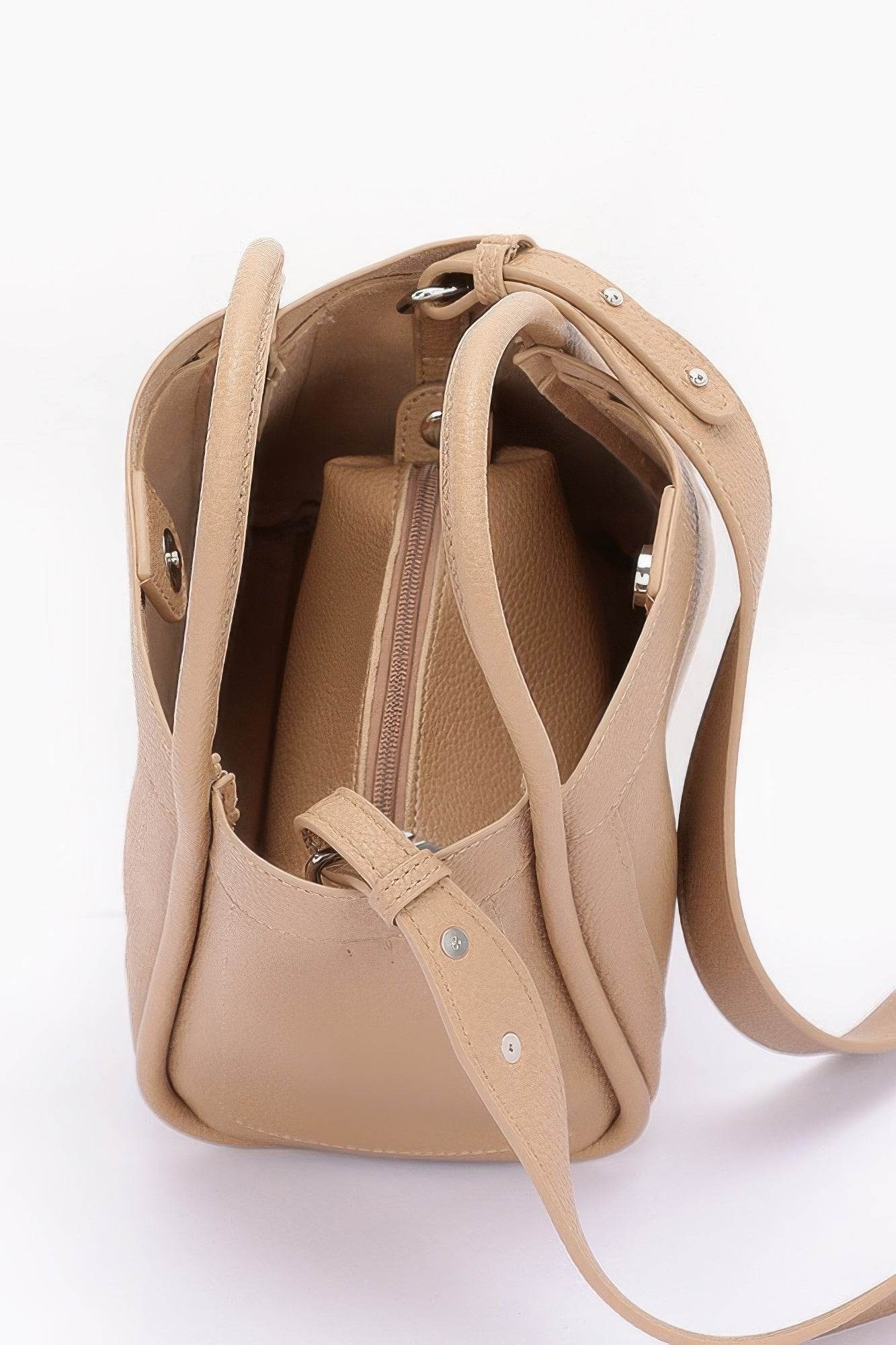 Faux Leather Crossbody Handle Bag - DaTrendStore.Com