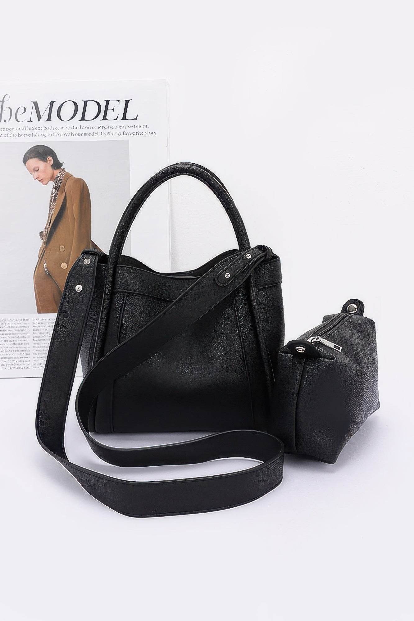 Faux Leather Crossbody Handle Bag - DaTrendStore.Com
