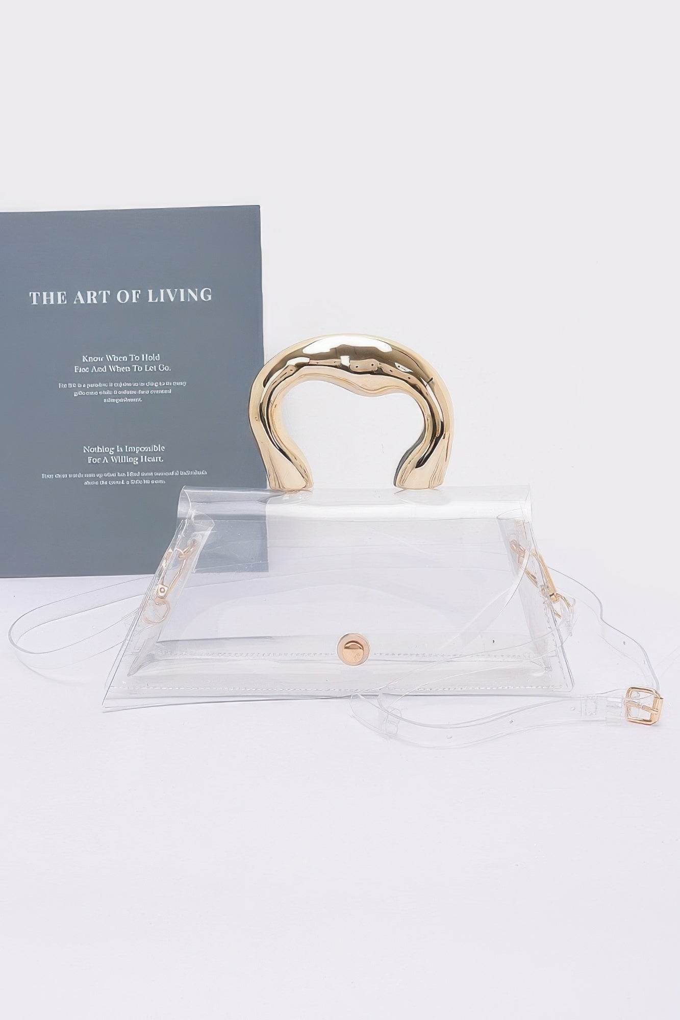 Pvc Clear Metal Handle Flap Bag - DaTrendStore.Com
