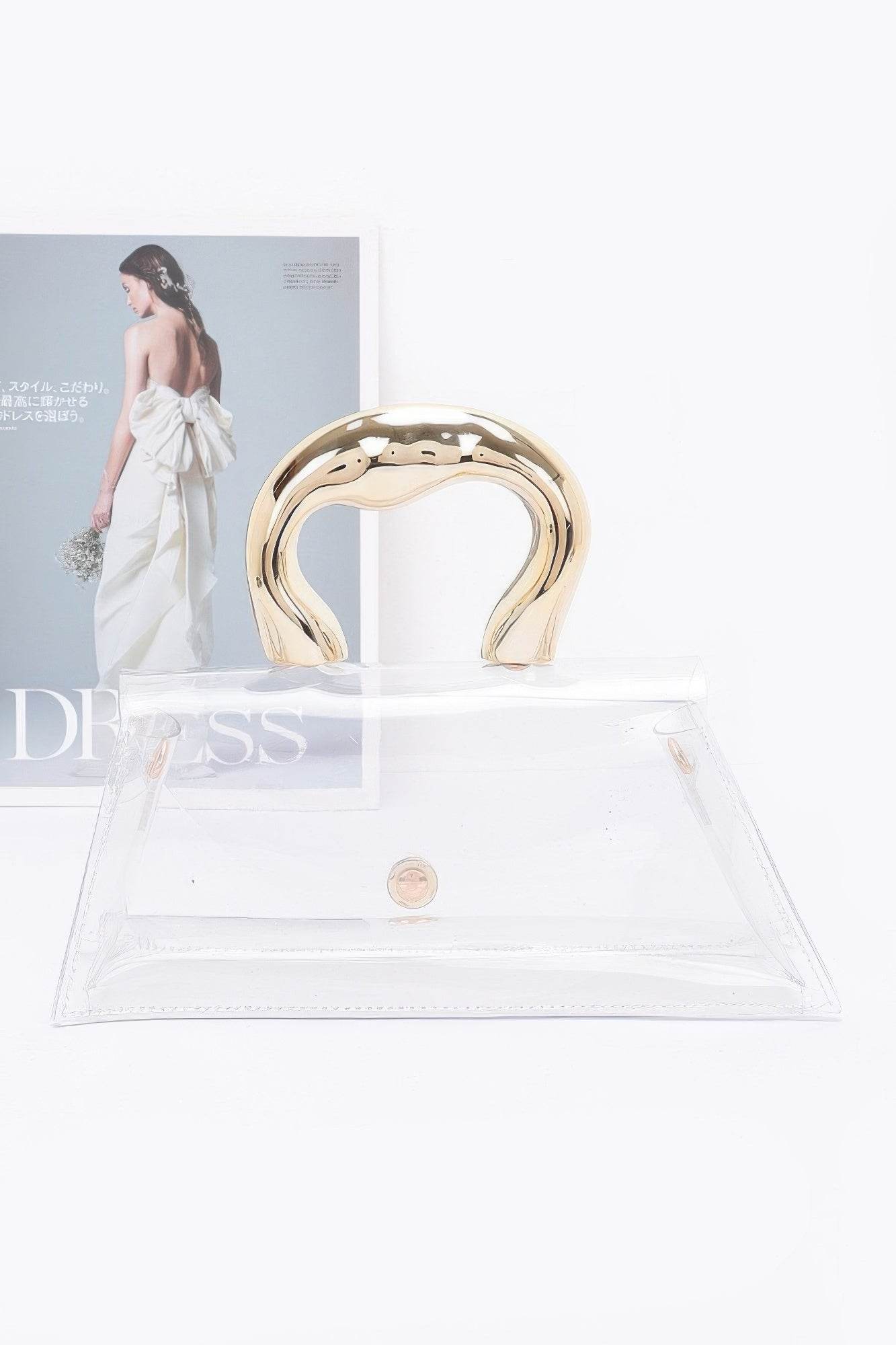 Pvc Clear Metal Handle Flap Bag - DaTrendStore.Com