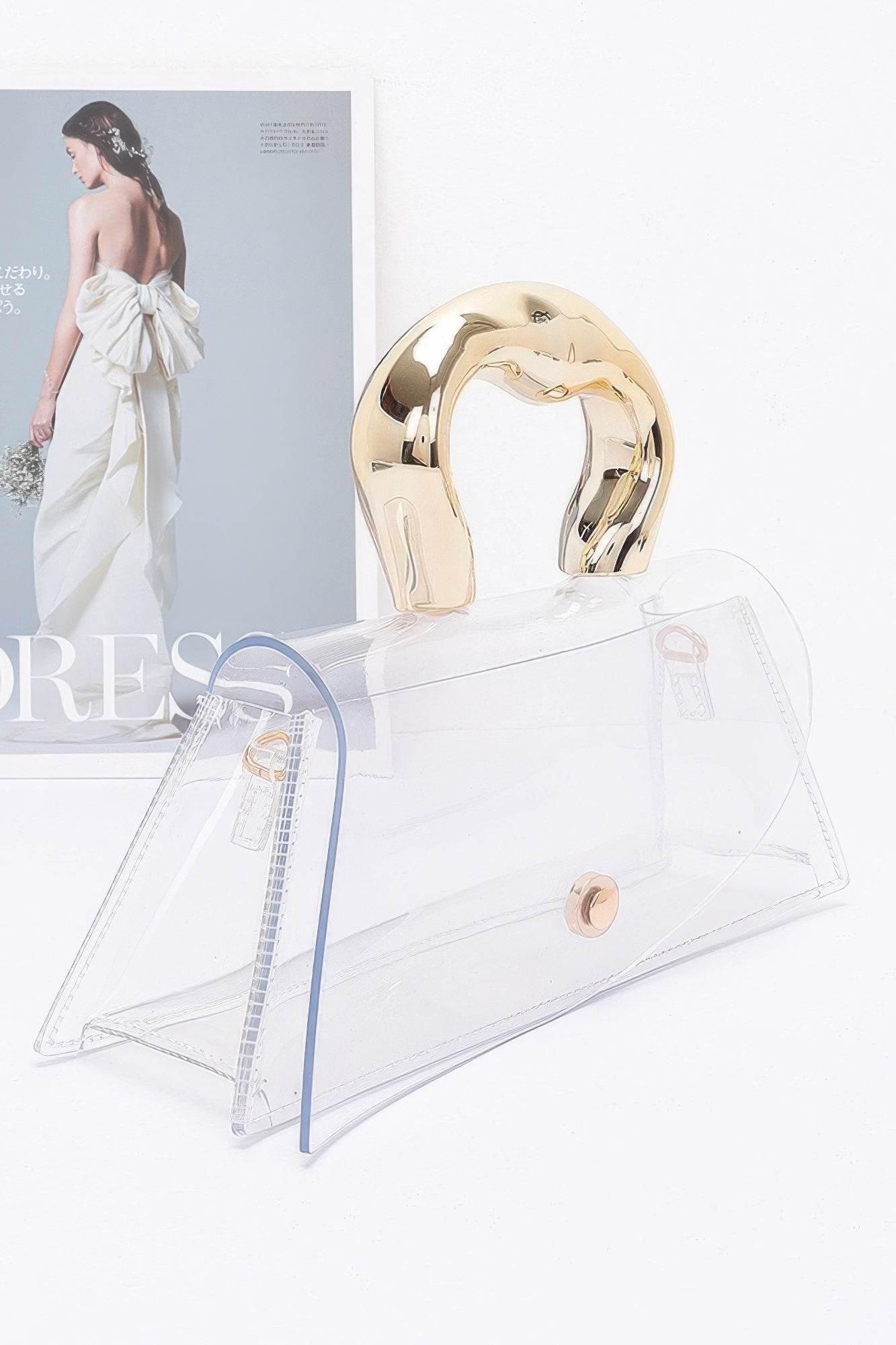 Pvc Clear Metal Handle Flap Bag - DaTrendStore.Com