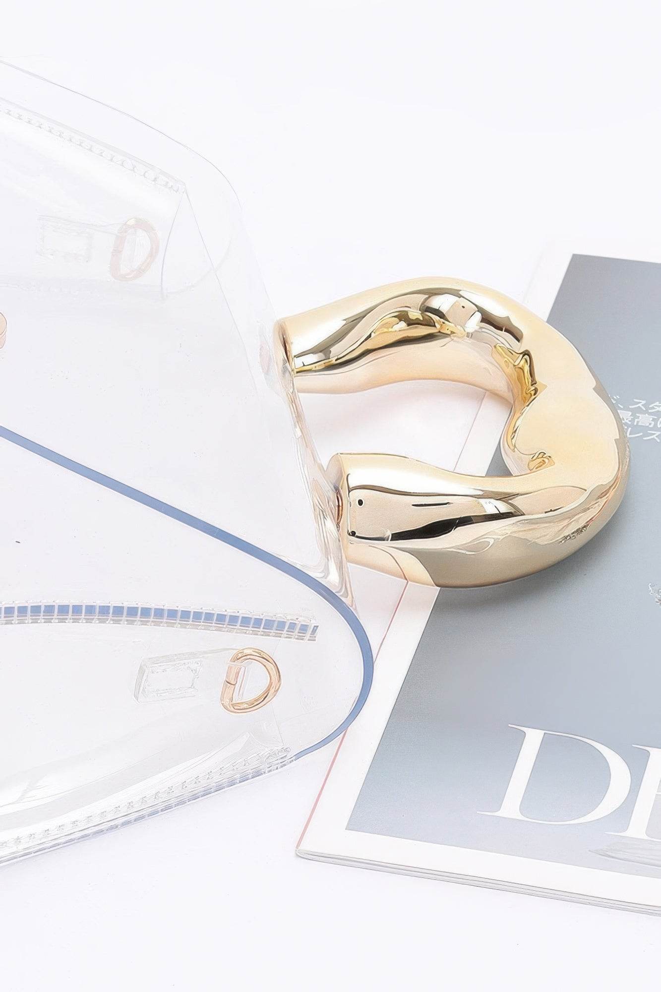 Pvc Clear Metal Handle Flap Bag - DaTrendStore.Com