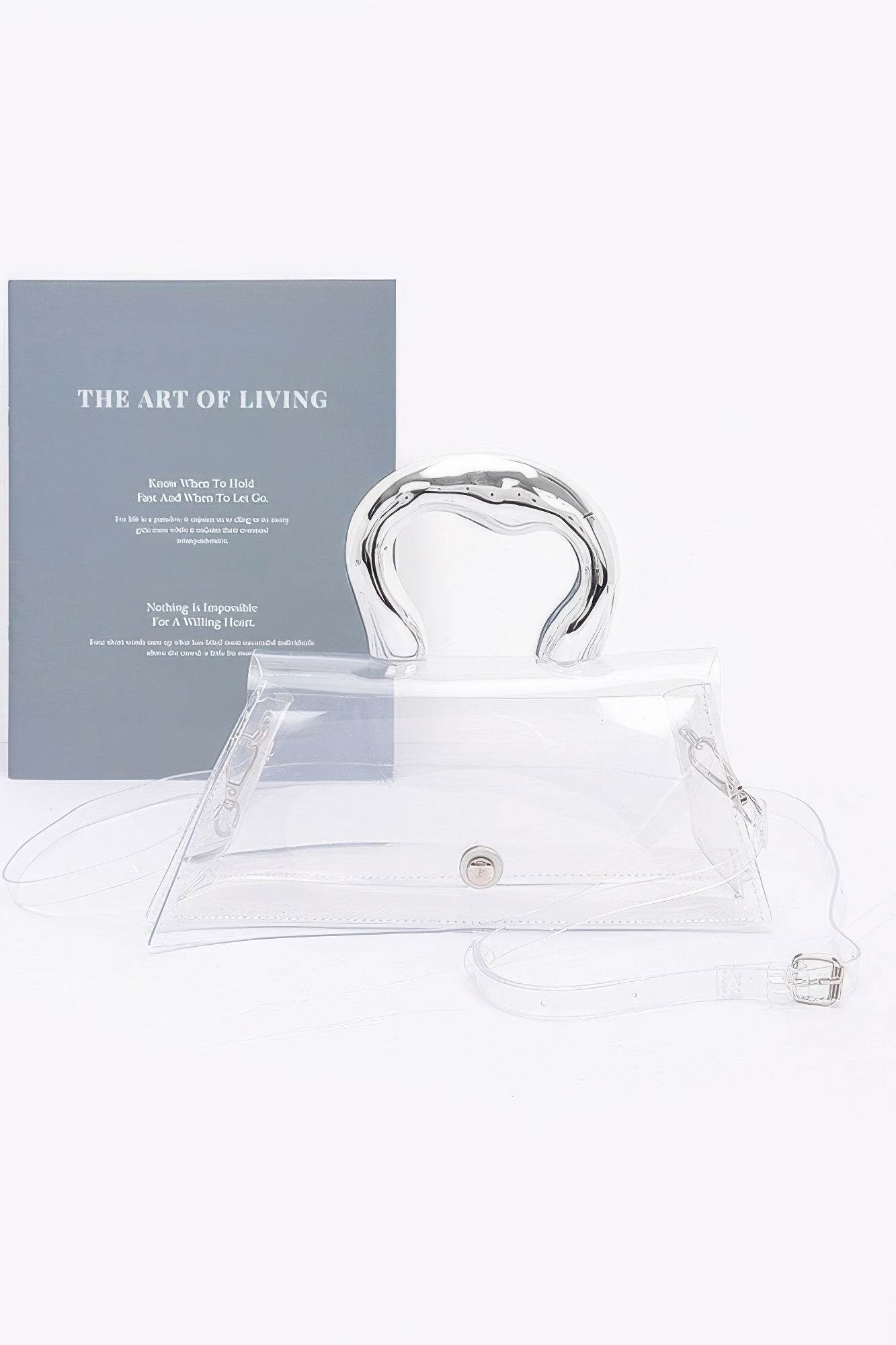 Pvc Clear Metal Handle Flap Bag - DaTrendStore.Com