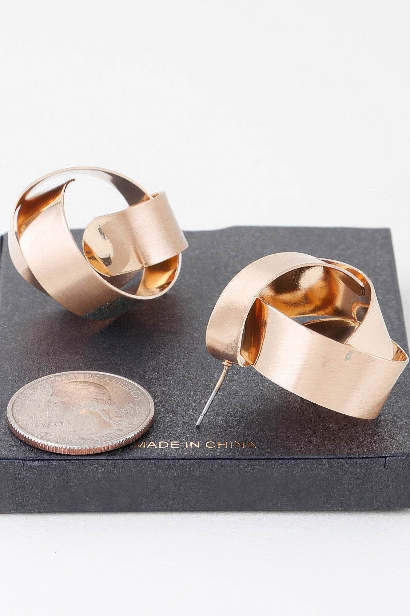 Delicate Shiny Curved Earrings - DaTrendStore.Com