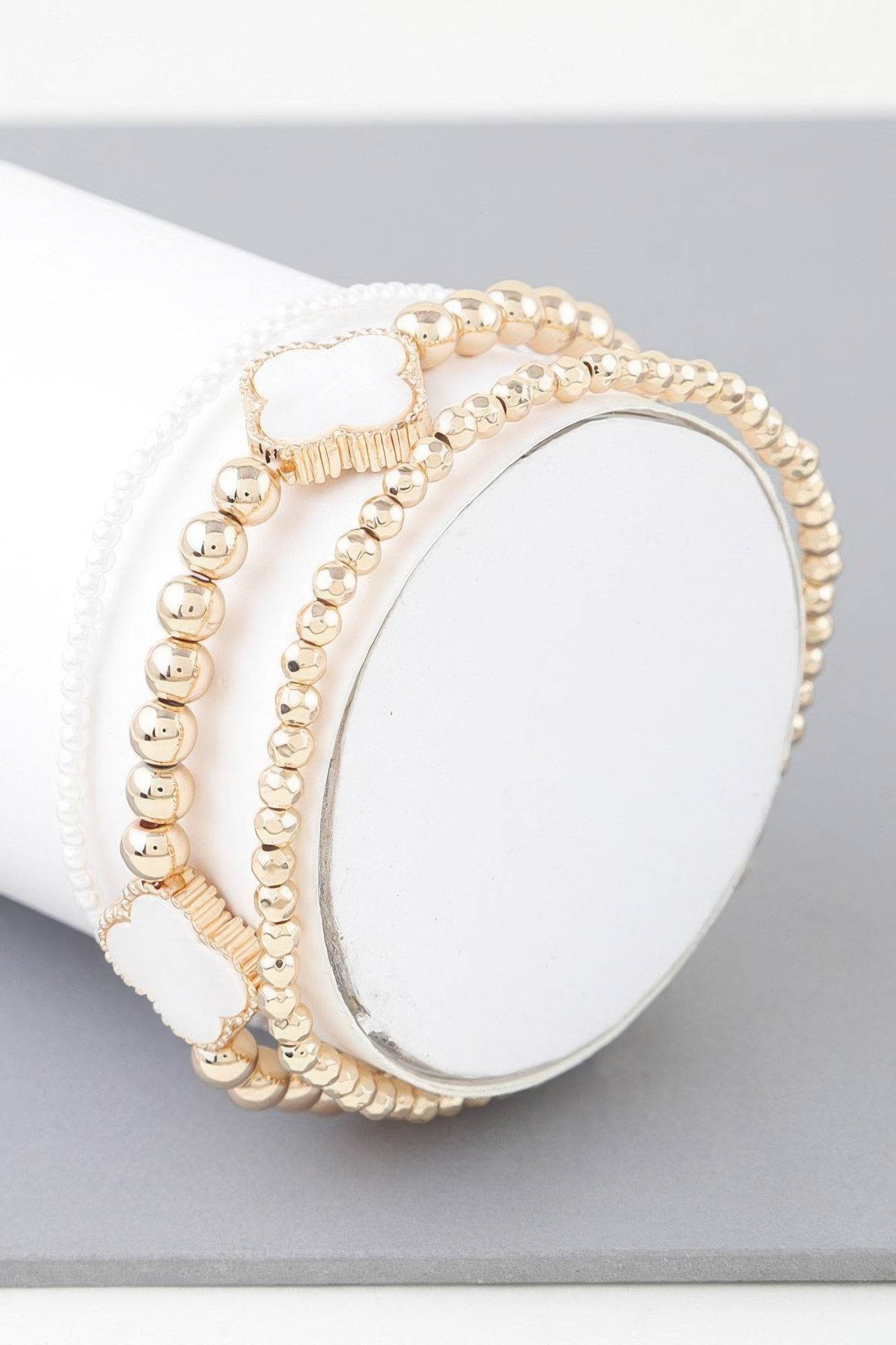 Triple Stone Marble Beaded Bracelet - DaTrendStore.Com