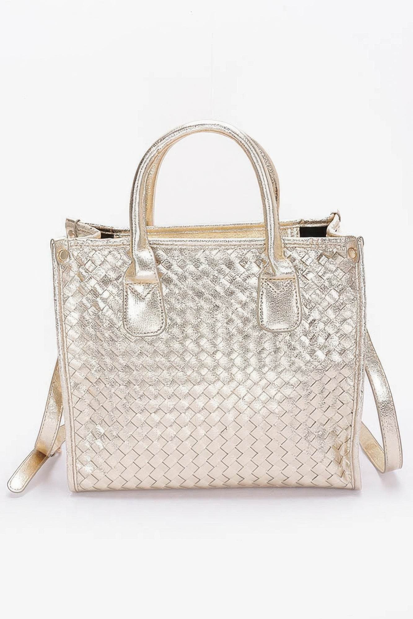 Metallic Braided Tote Bag - DaTrendStore.Com