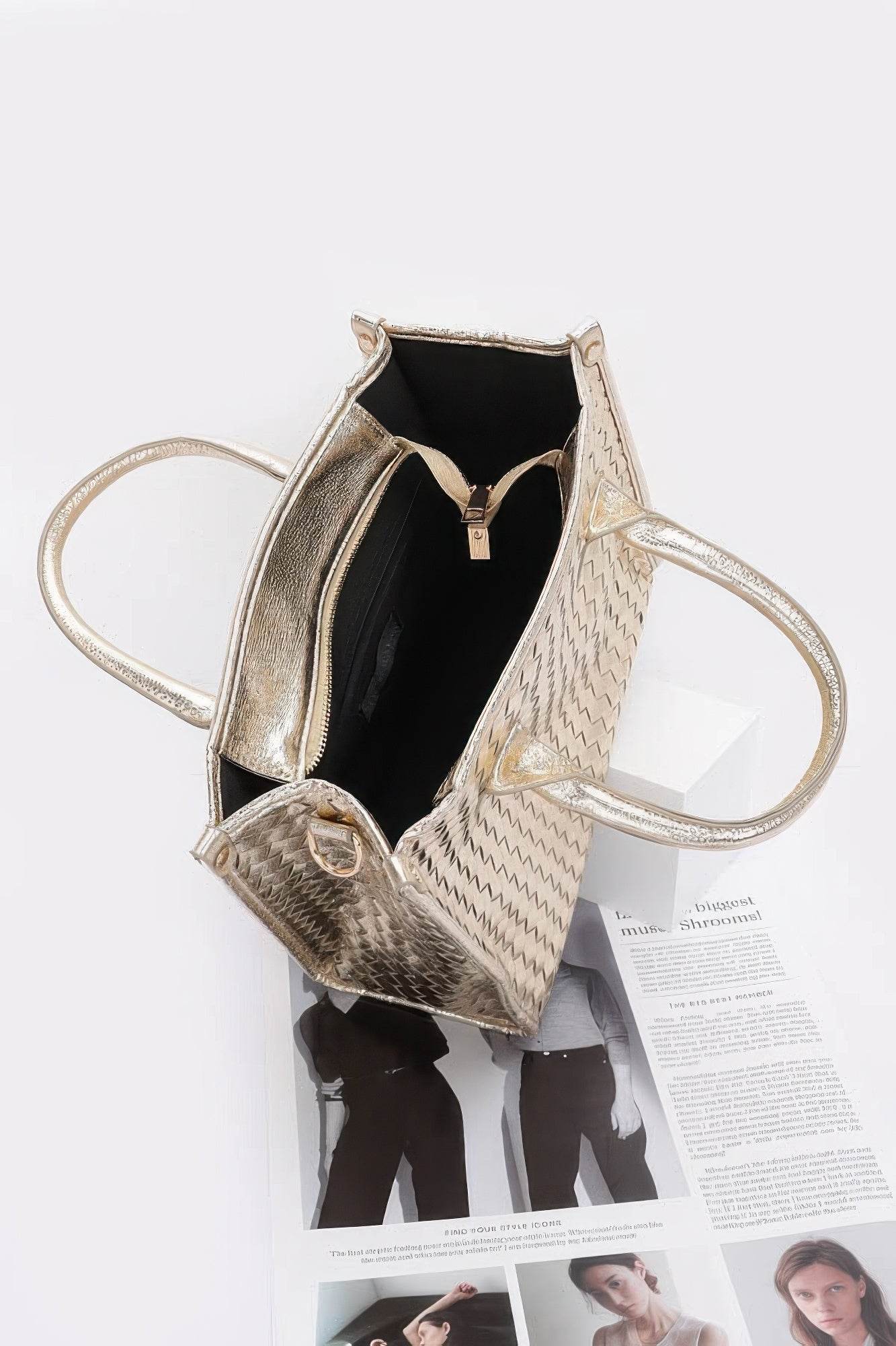 Metallic Braided Tote Bag - DaTrendStore.Com