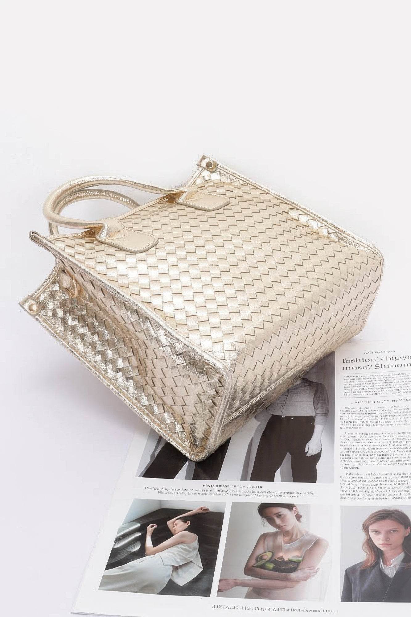 Metallic Braided Tote Bag - DaTrendStore.Com