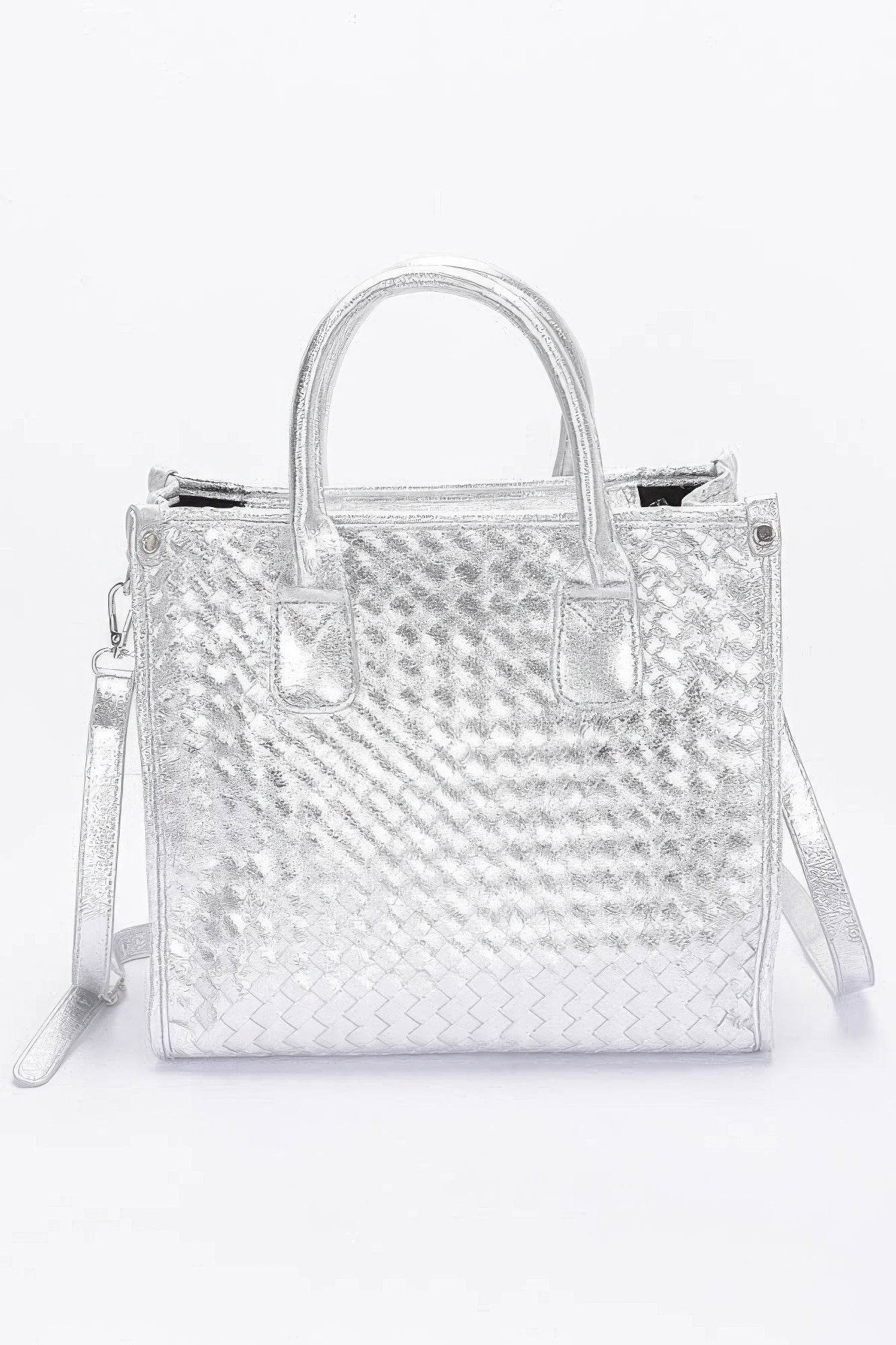 Metallic Braided Tote Bag - DaTrendStore.Com