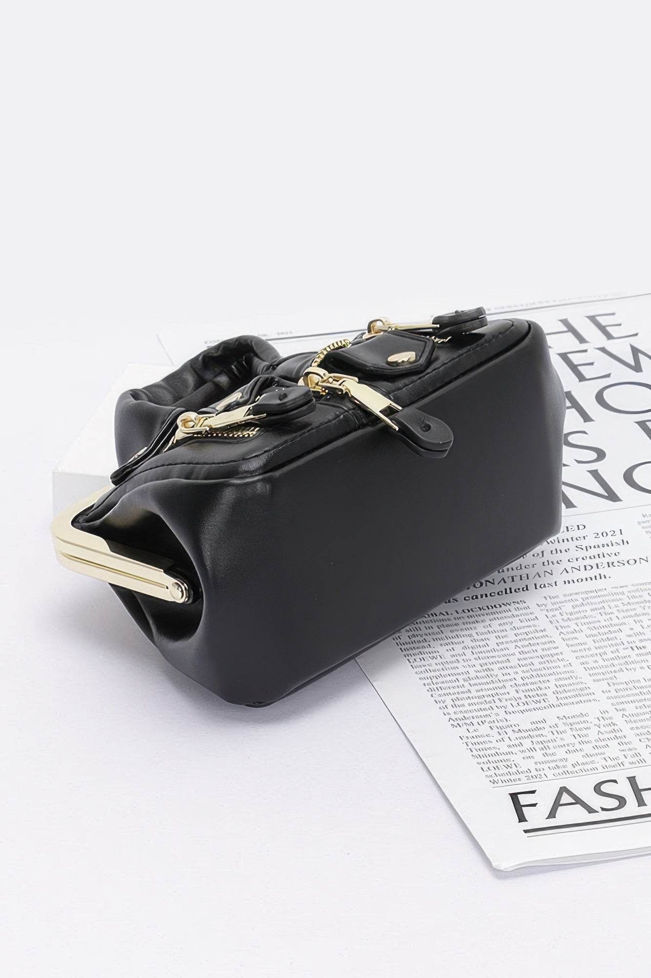 Faux Leather Jacket Style Crossbody Bag - DaTrendStore.Com