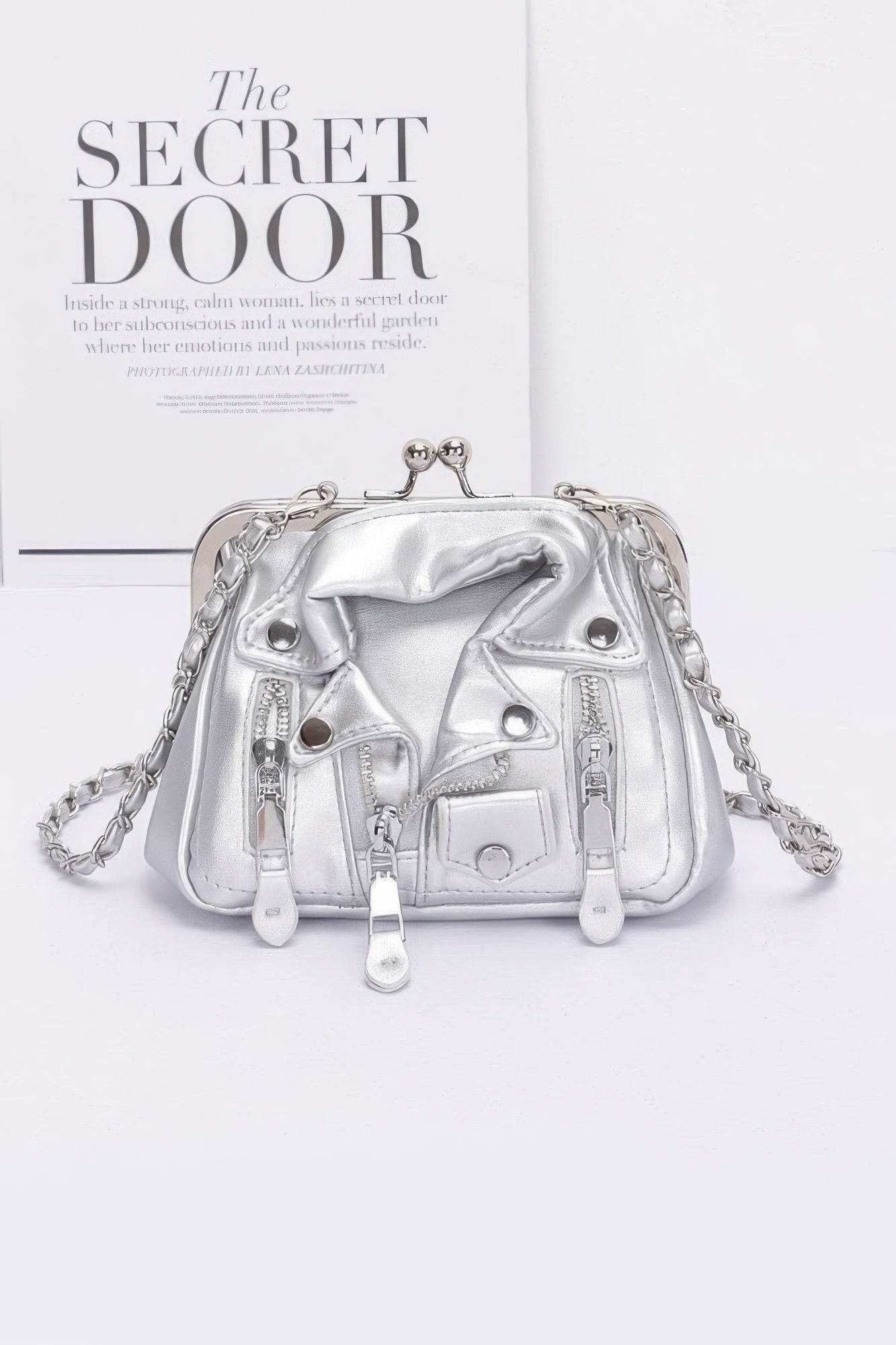 Faux Leather Jacket Style Crossbody Bag - DaTrendStore.Com