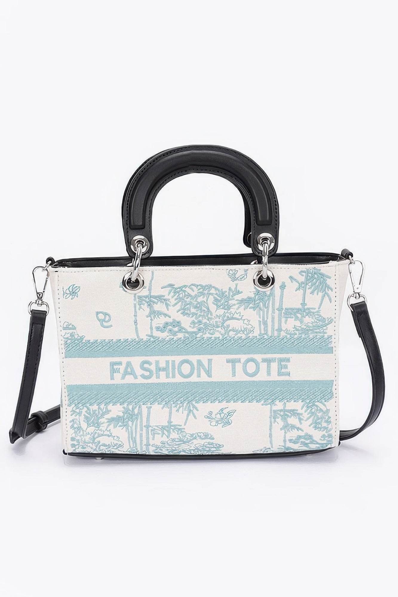 Embroidery Faux Leather Tote Bag - DaTrendStore.Com