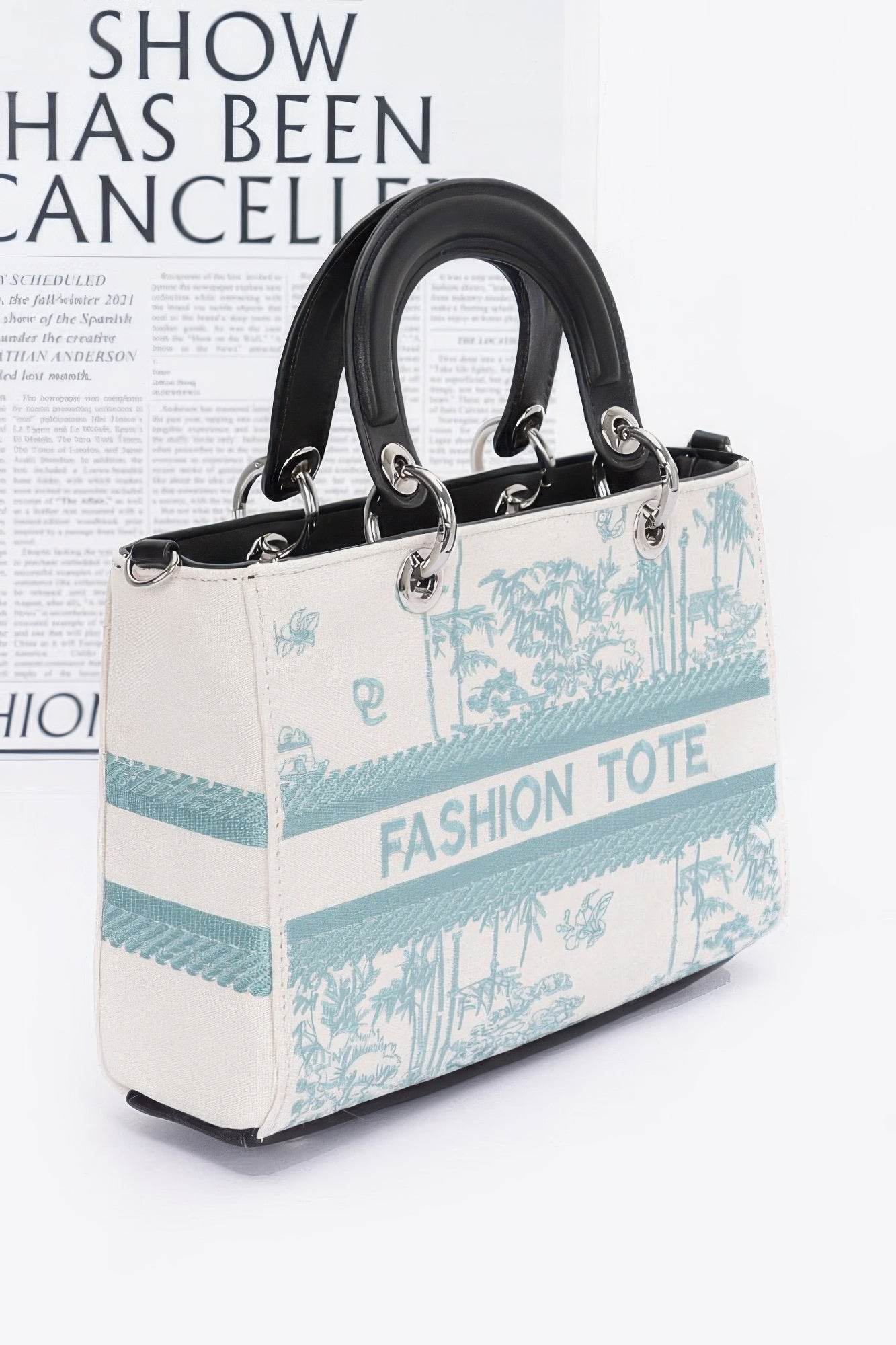 Embroidery Faux Leather Tote Bag - DaTrendStore.Com