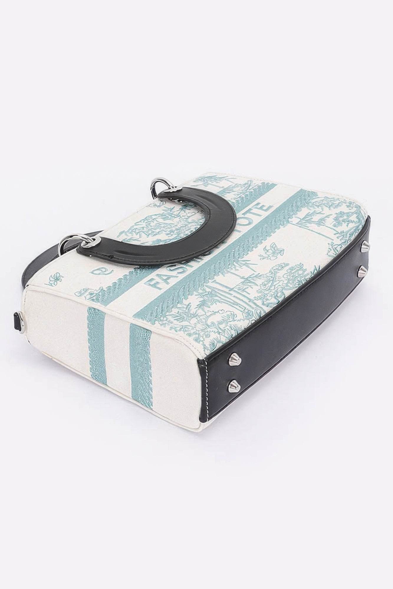 Embroidery Faux Leather Tote Bag - DaTrendStore.Com