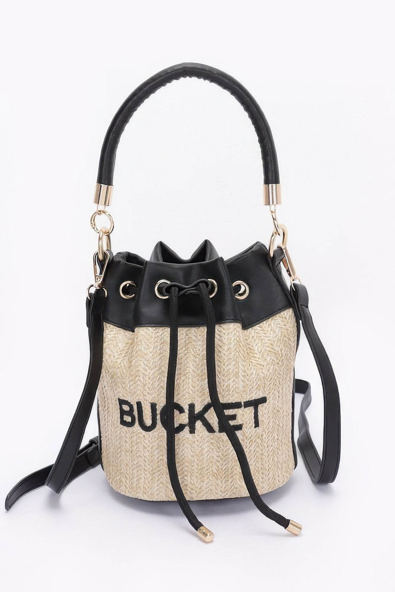 Faux Straw Bucket Bag - DaTrendStore.Com
