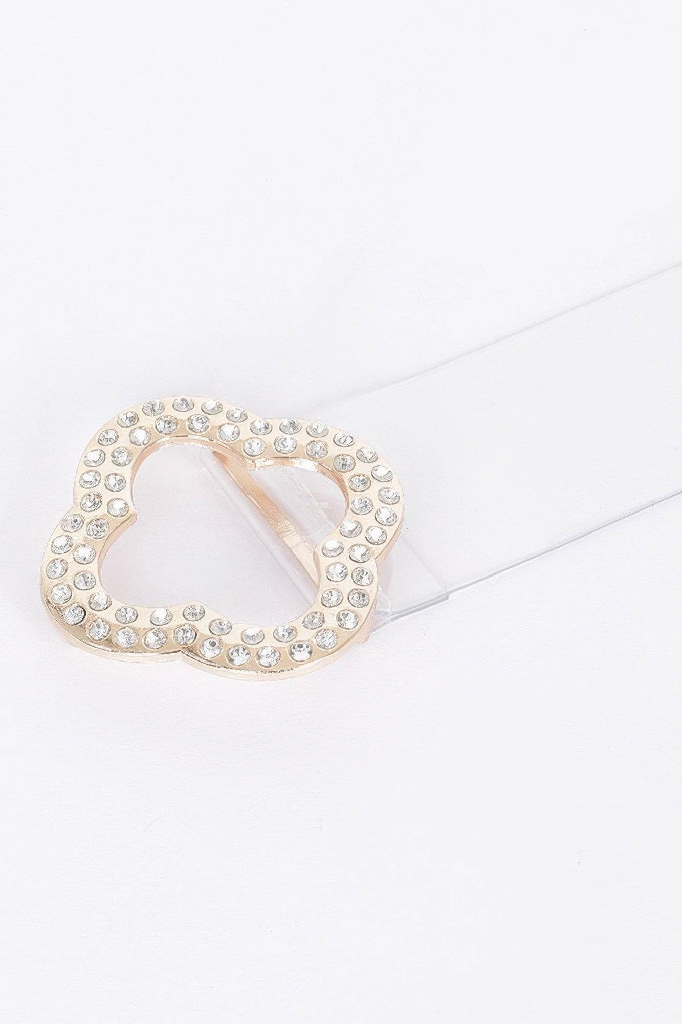 Rhinestone Metal Buckle Clear Belt - DaTrendStore.Com