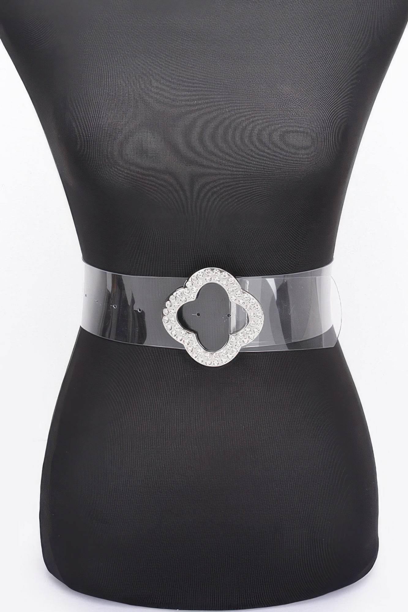 Rhinestone Metal Buckle Clear Belt - DaTrendStore.Com