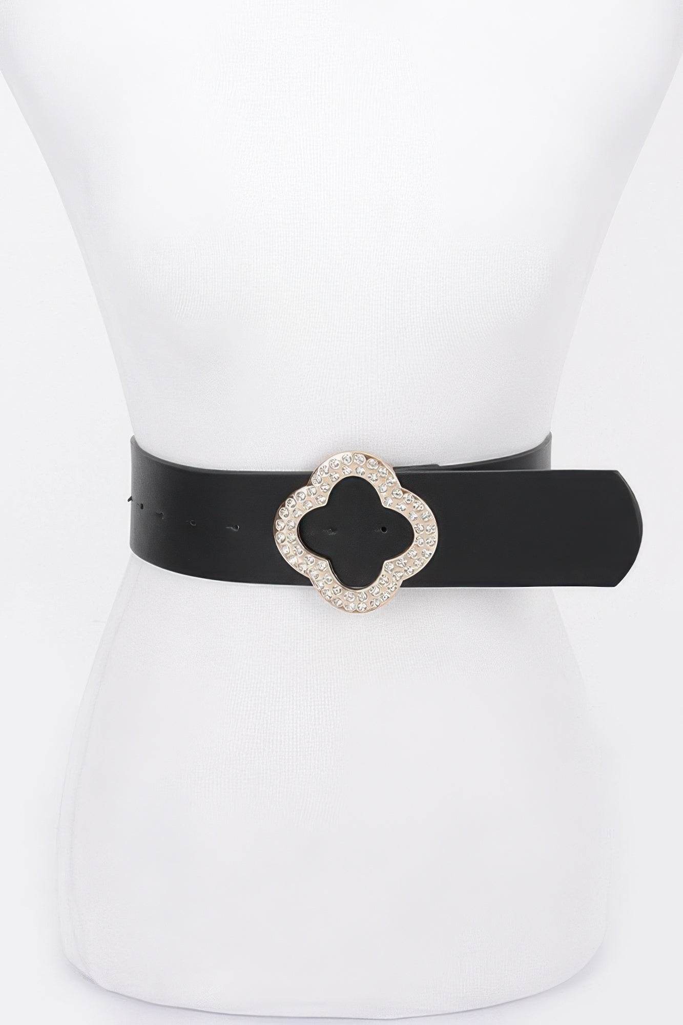 Rhinestone Metal Buckle Metallic Stretch Belt - DaTrendStore.Com