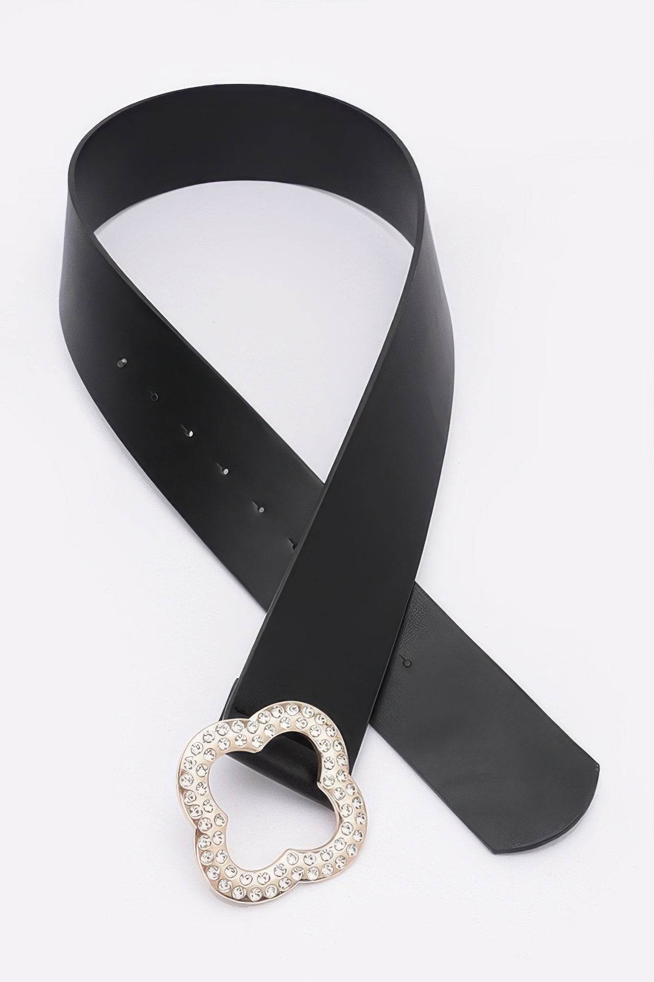 Rhinestone Metal Buckle Metallic Stretch Belt - DaTrendStore.Com